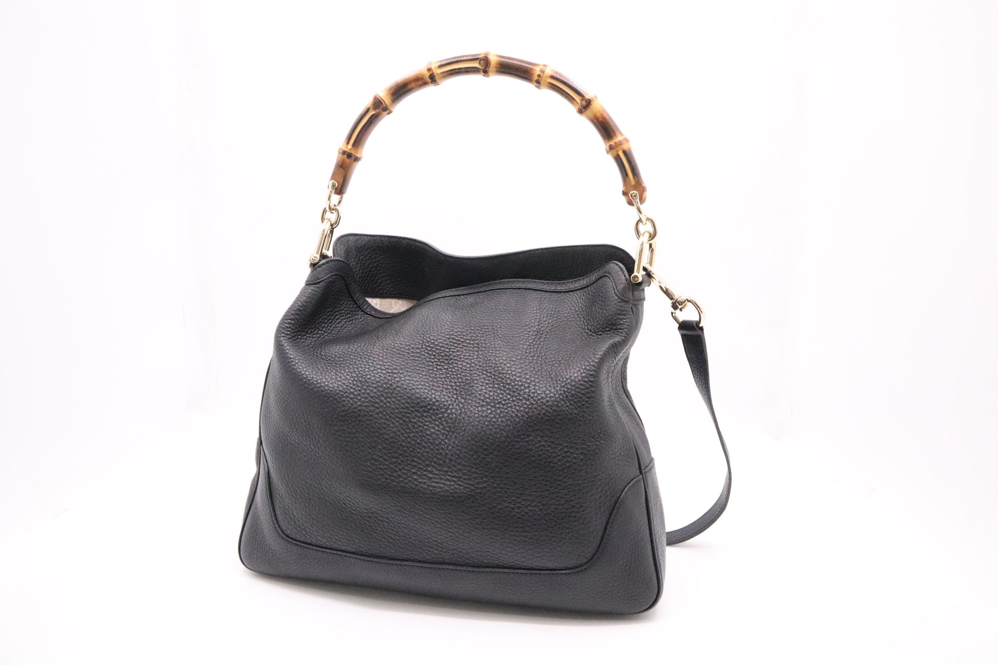 Gucci Bamboo 2-Way Leather Black Tote Bag