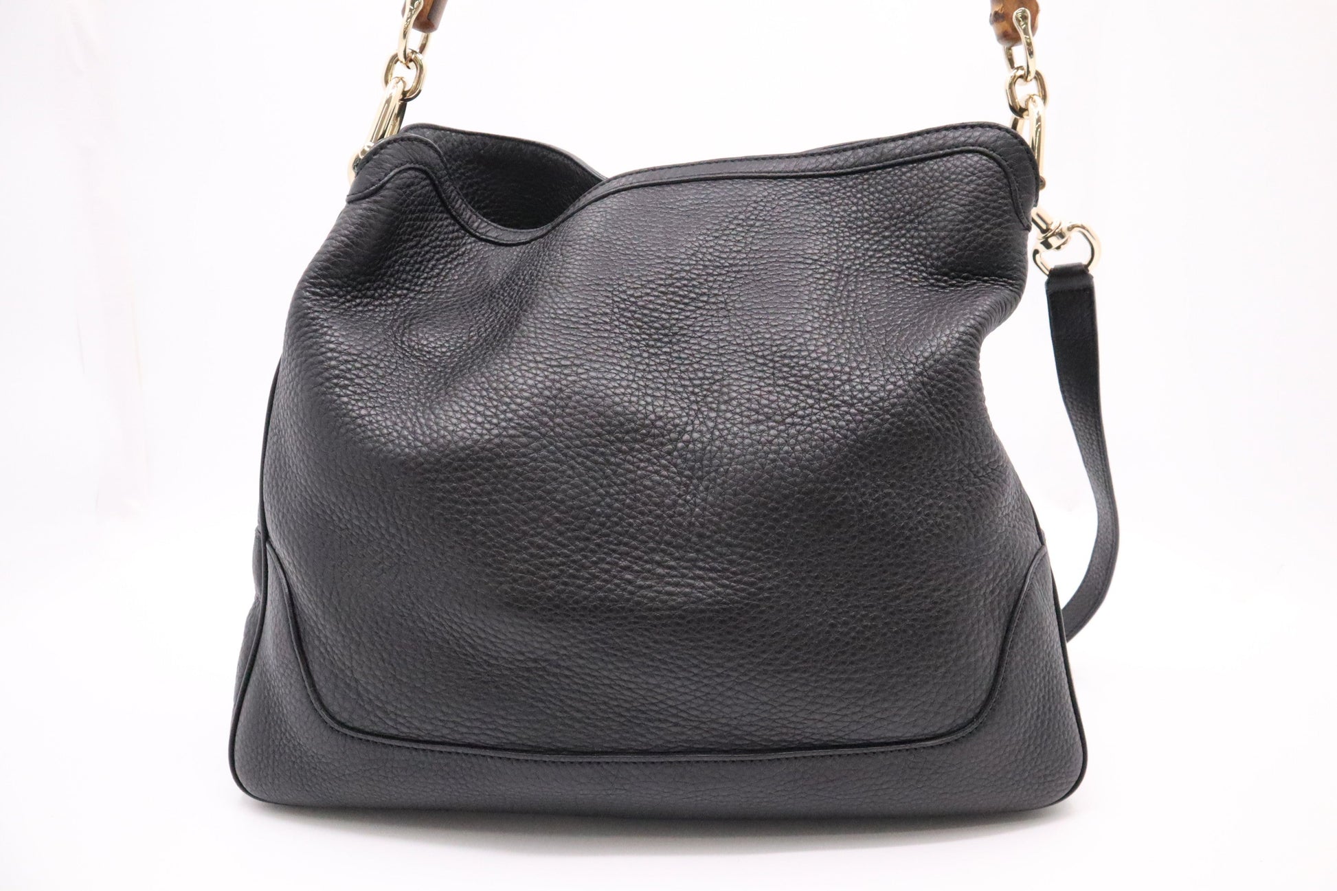 Gucci Bamboo 2-Way Leather Black Tote Bag