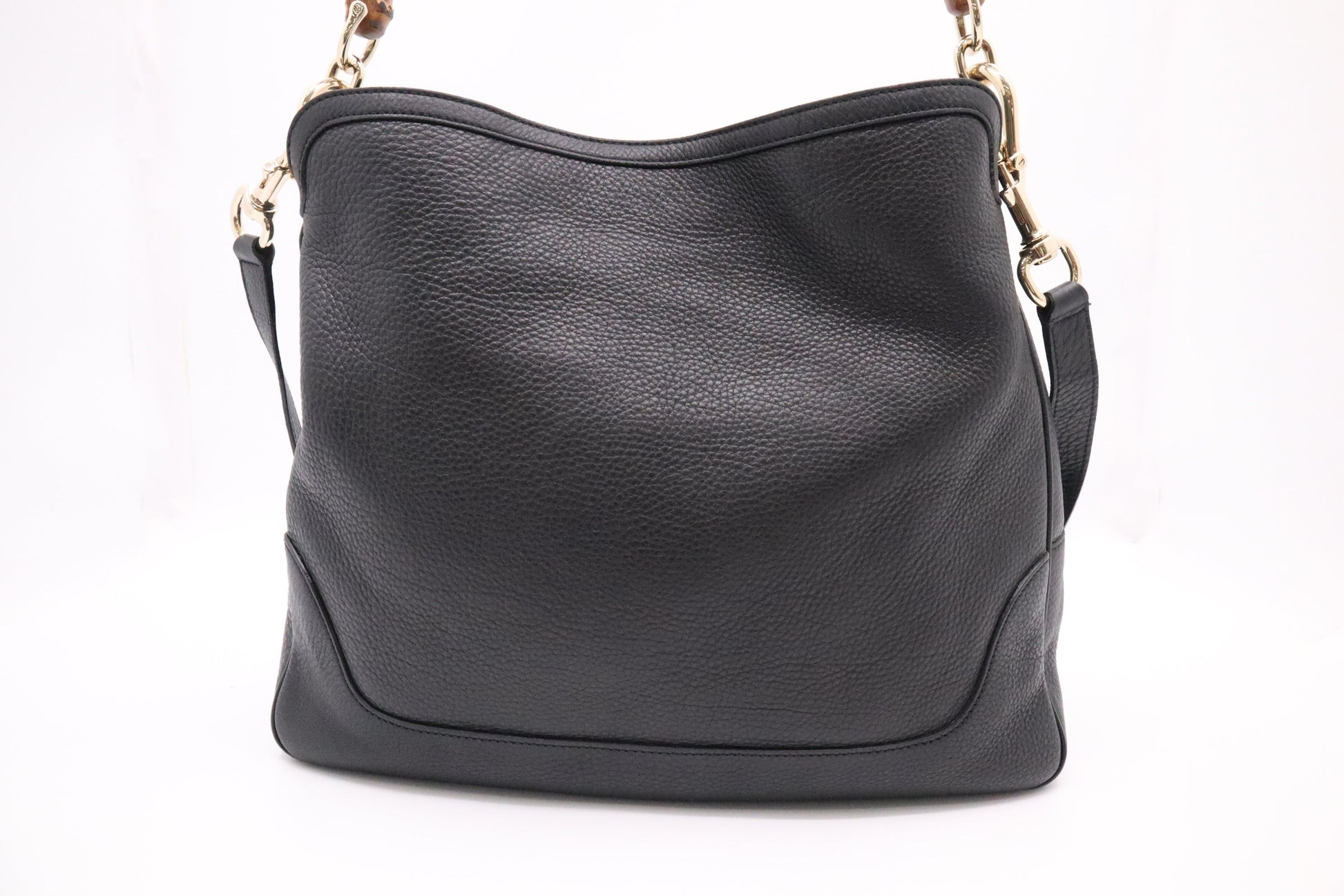 Gucci Bamboo 2-Way Leather Black Tote Bag