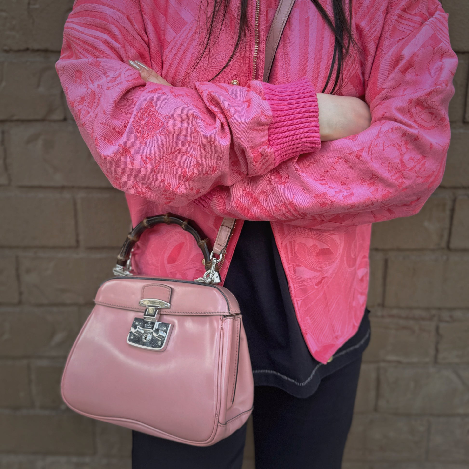 Gucci Lady Lock Bamboo Handle Bag Travel Bag