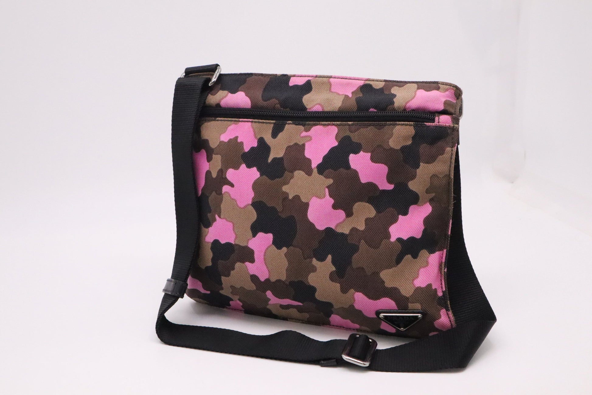 Prada Crossbody In Camouflage Handbag Canvas Pink Crossbody Bag