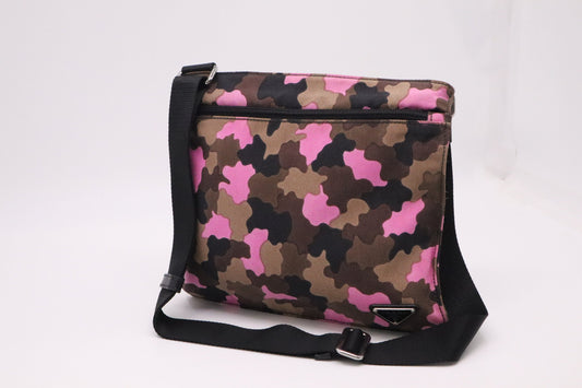 Prada Crossbody In Camouflage Handbag Canvas Pink Crossbody Bag
