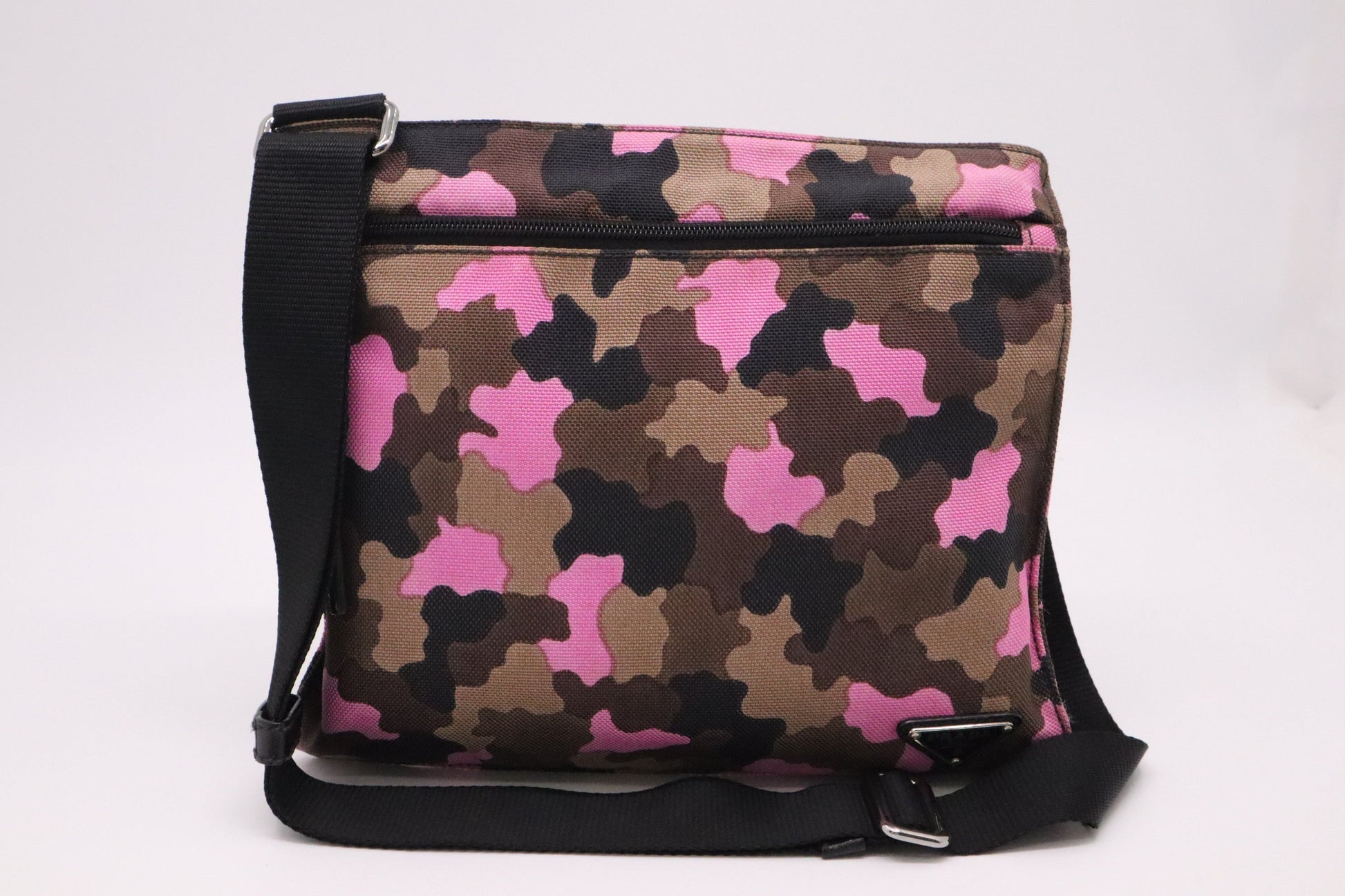 Prada Crossbody In Camouflage Handbag Canvas Pink Crossbody Bag