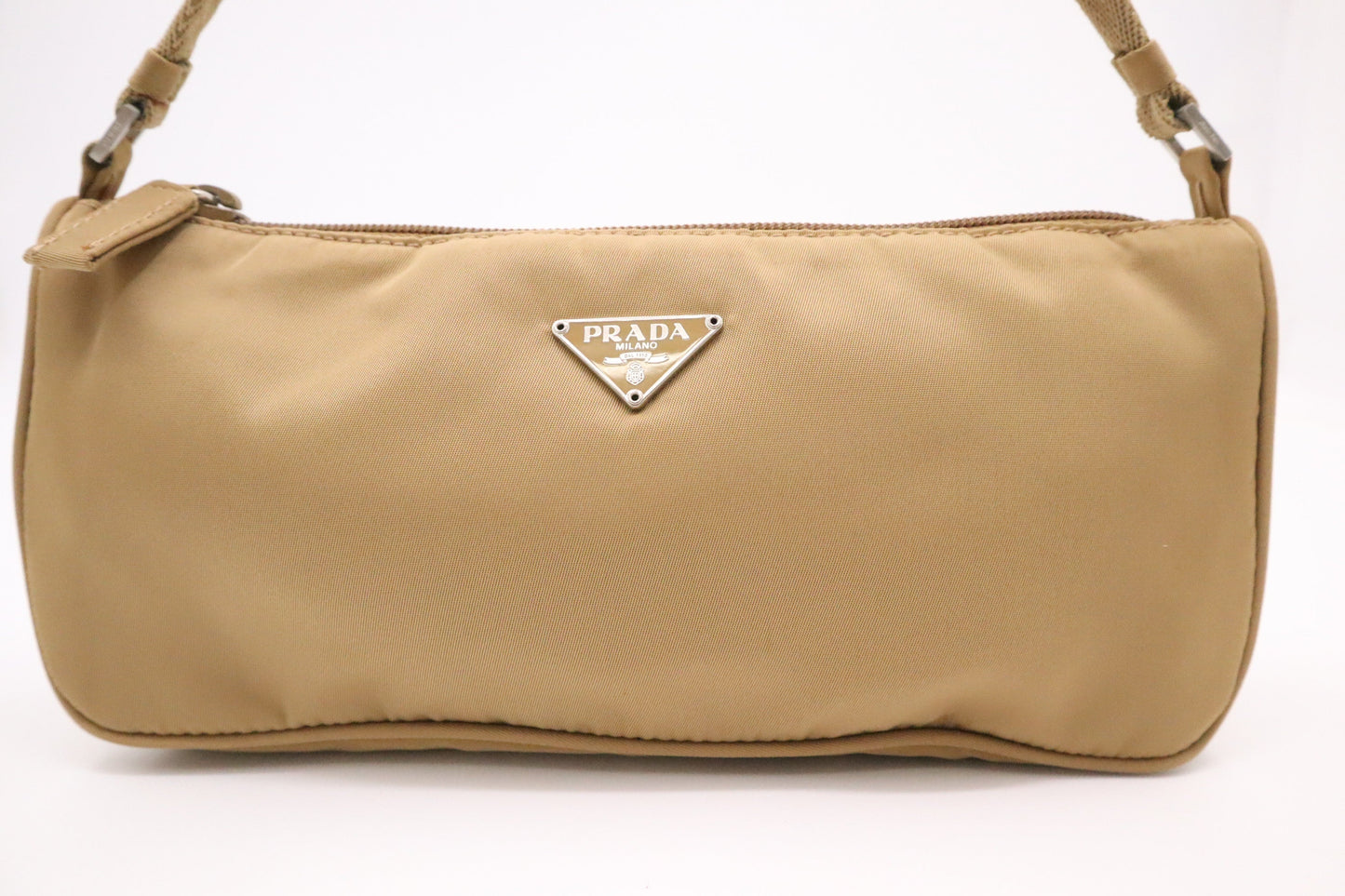 Prada Handbag In Nylon Beige Travel Bag