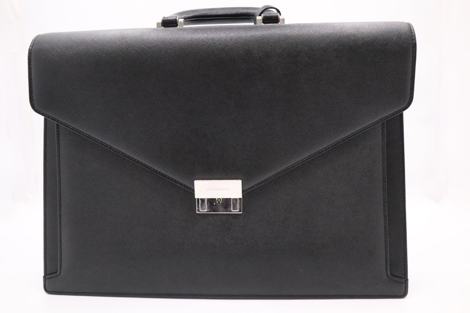 Burberry Briefcase In Handbag Leather Black Travel Bag