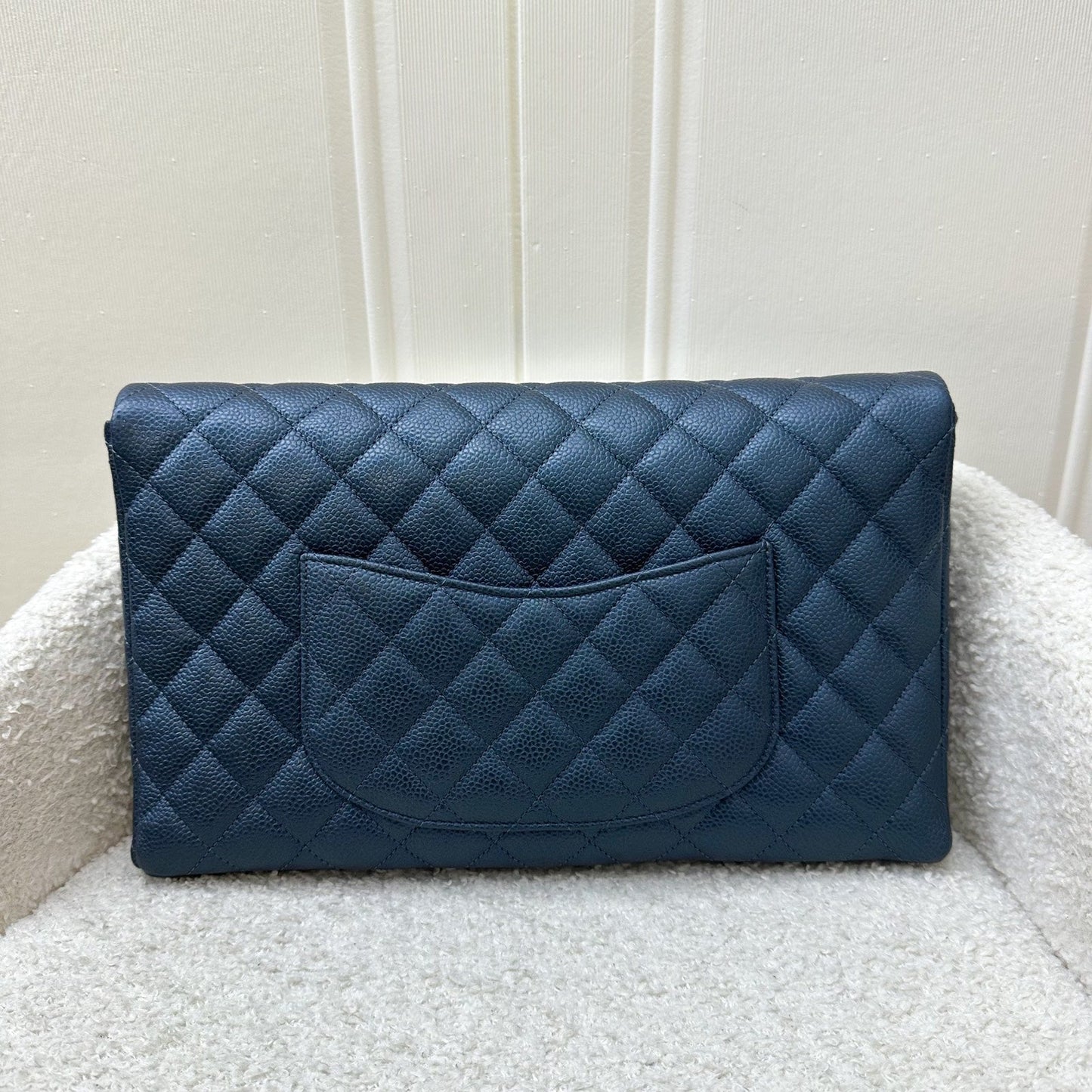 Chanel Timeless Clutch in Iridescent Blue Caviar and LGHW