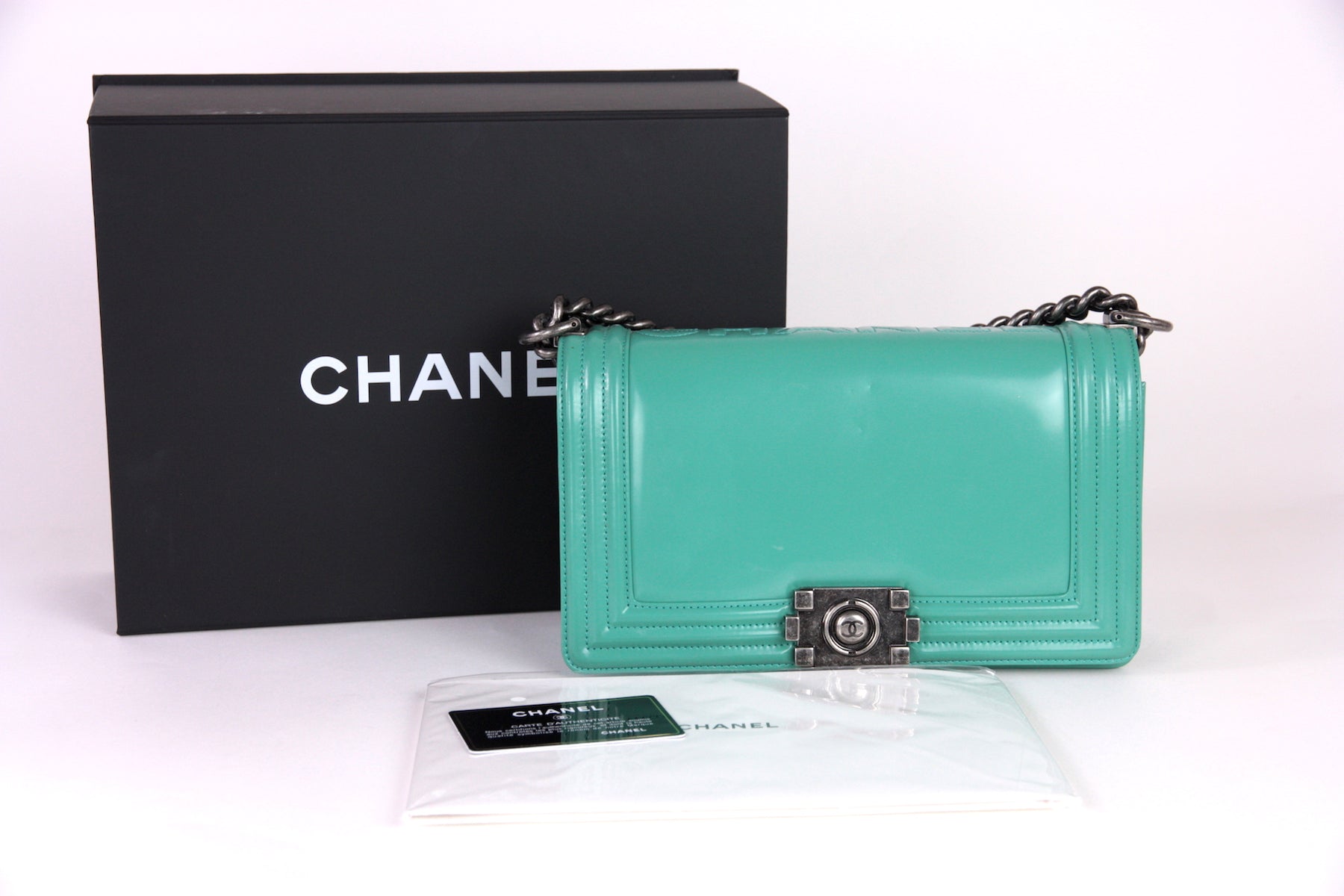 Chanel Medium Boy Green Bag