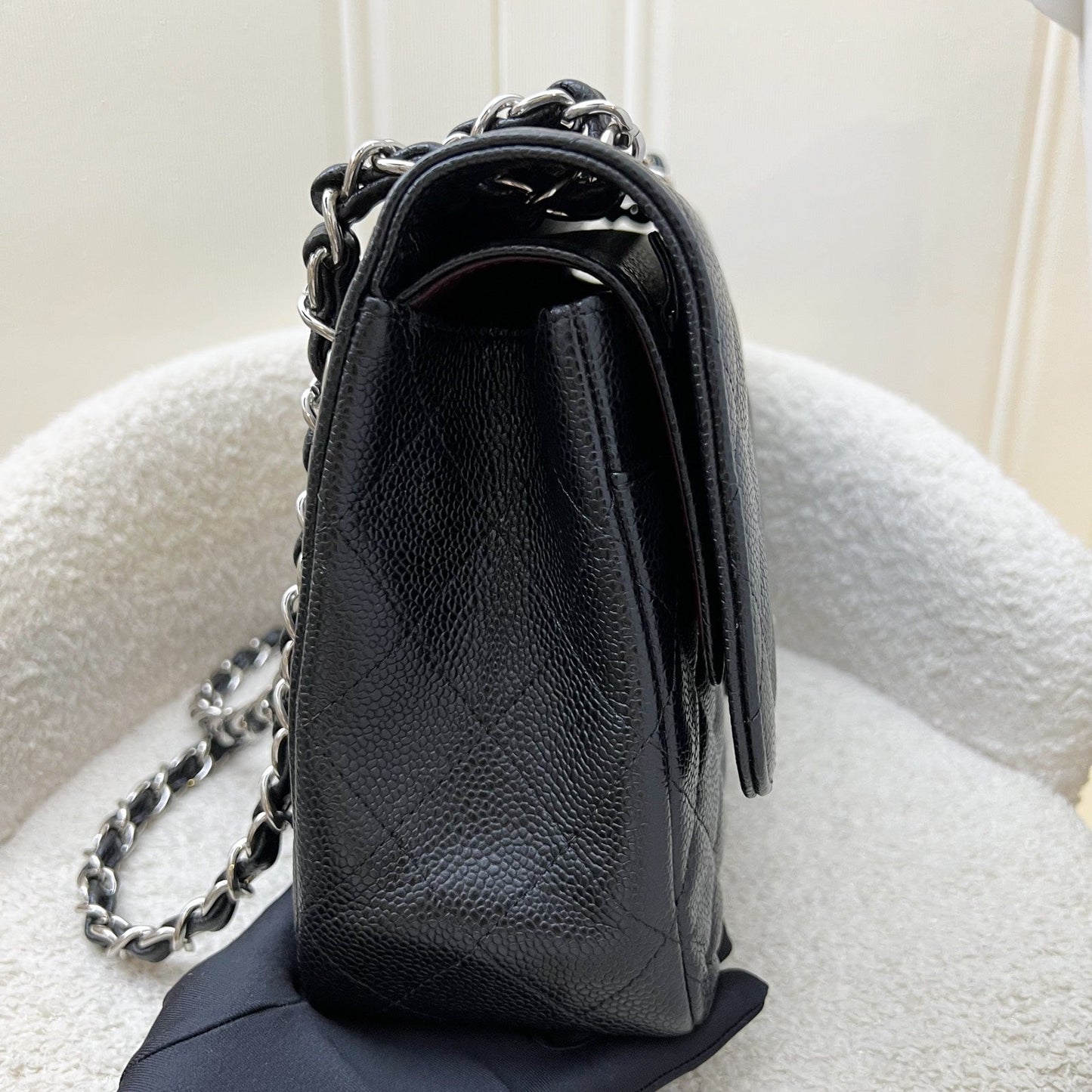 Chanel Jumbo Classic Flap DF in Black Caviar and SHW
