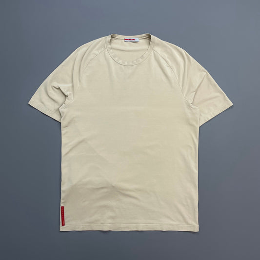 Prada Handbag Sport 00s Rear Pocket Elastane T-Shirt Beige