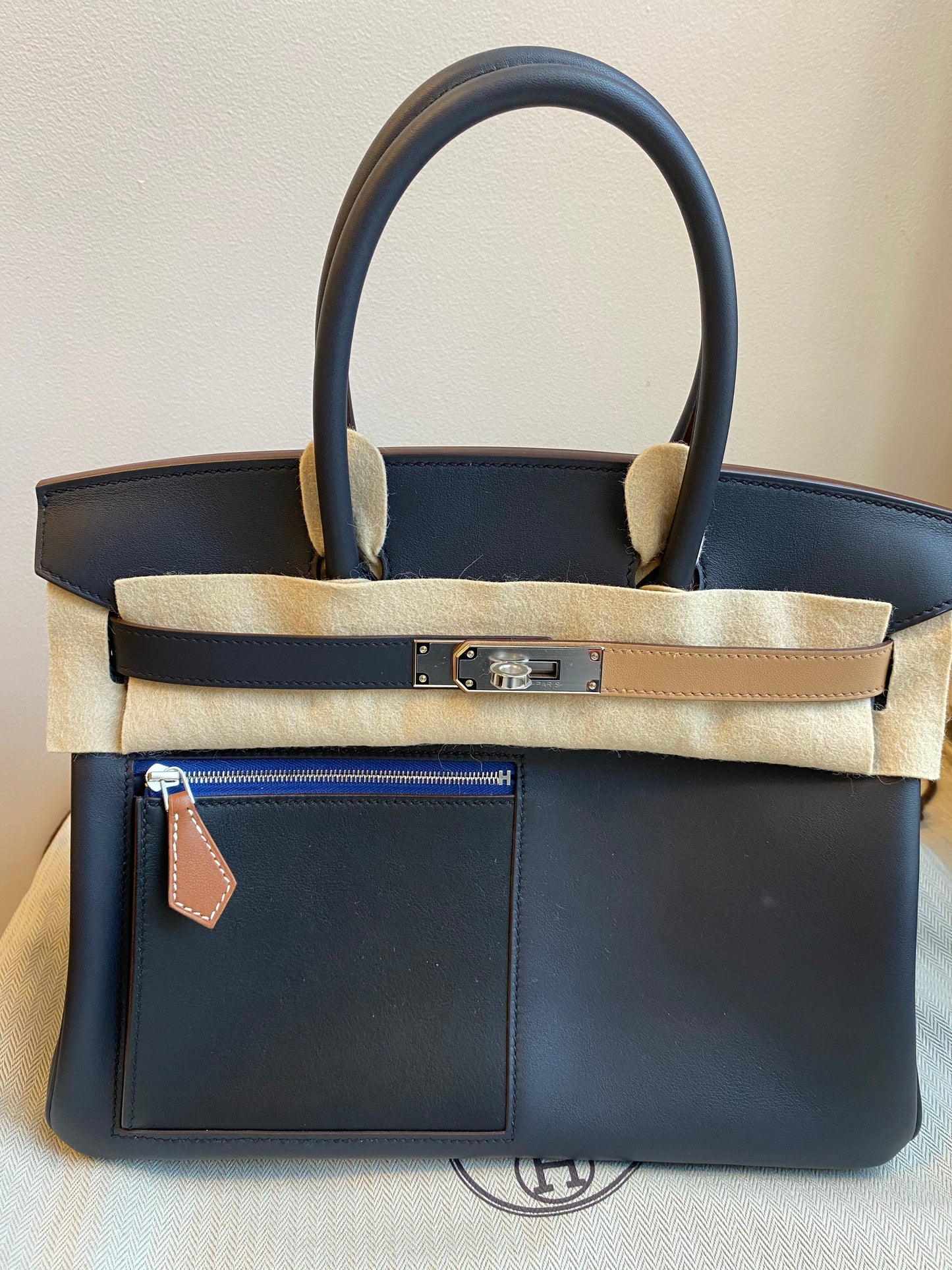 Hermes Birkin Colormatic Swift Palladium Hardware Handbag Black Travel Bag