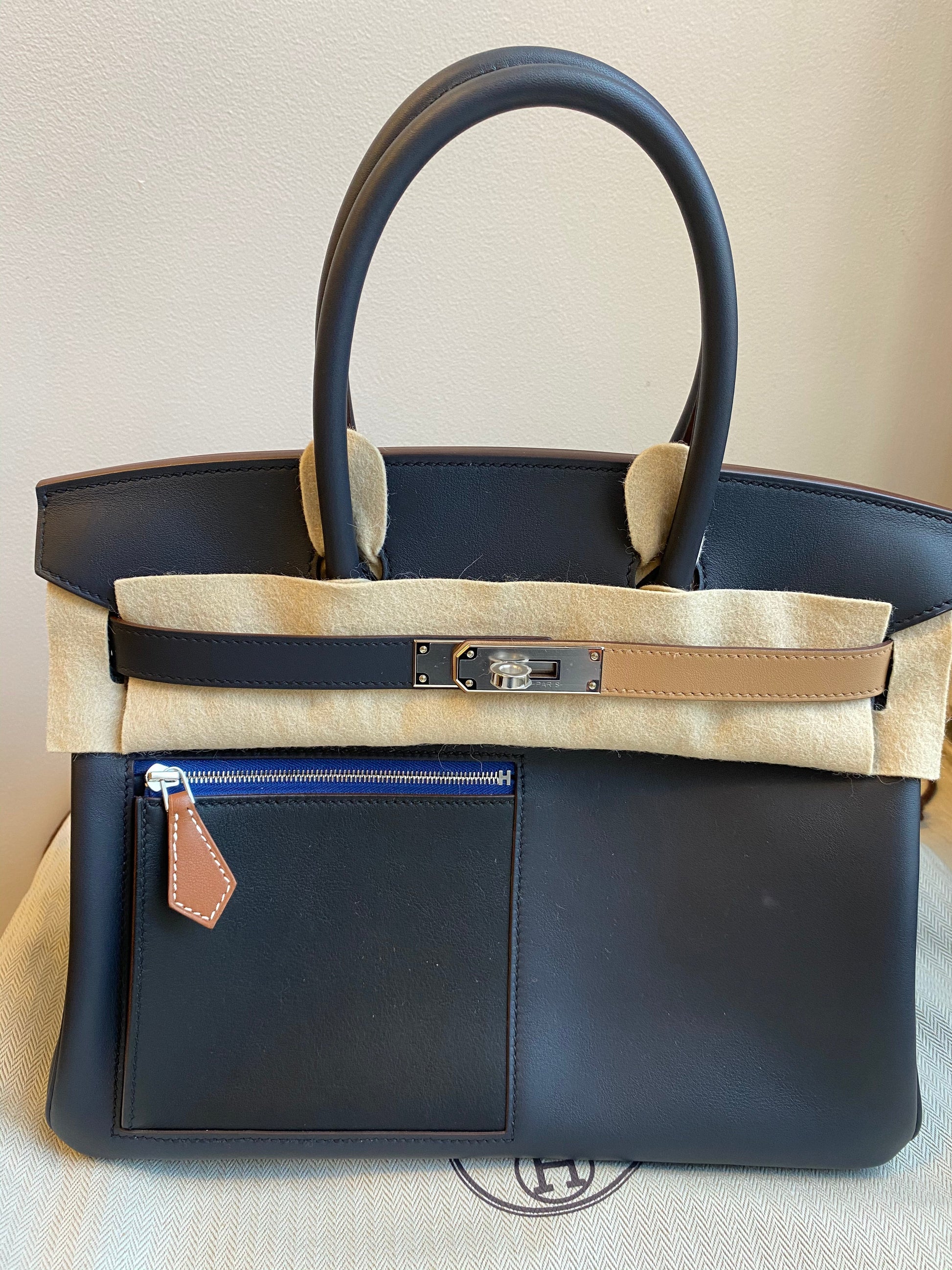 Hermes Birkin Colormatic Swift Palladium Hardware Handbag Black Travel Bag