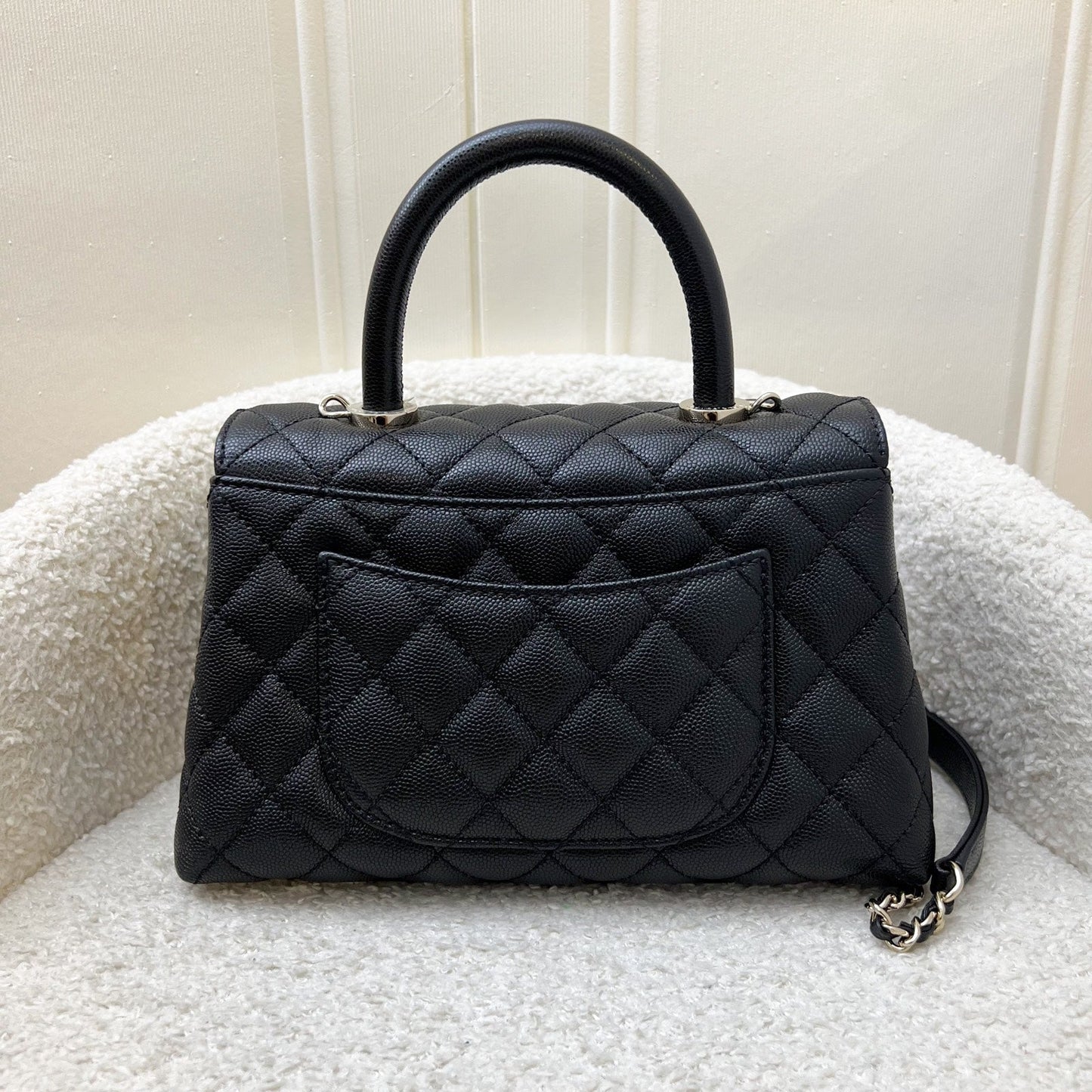 Chanel Small 24cm Coco Handle Flap in Black Caviar and LGHW (Model: A92990)