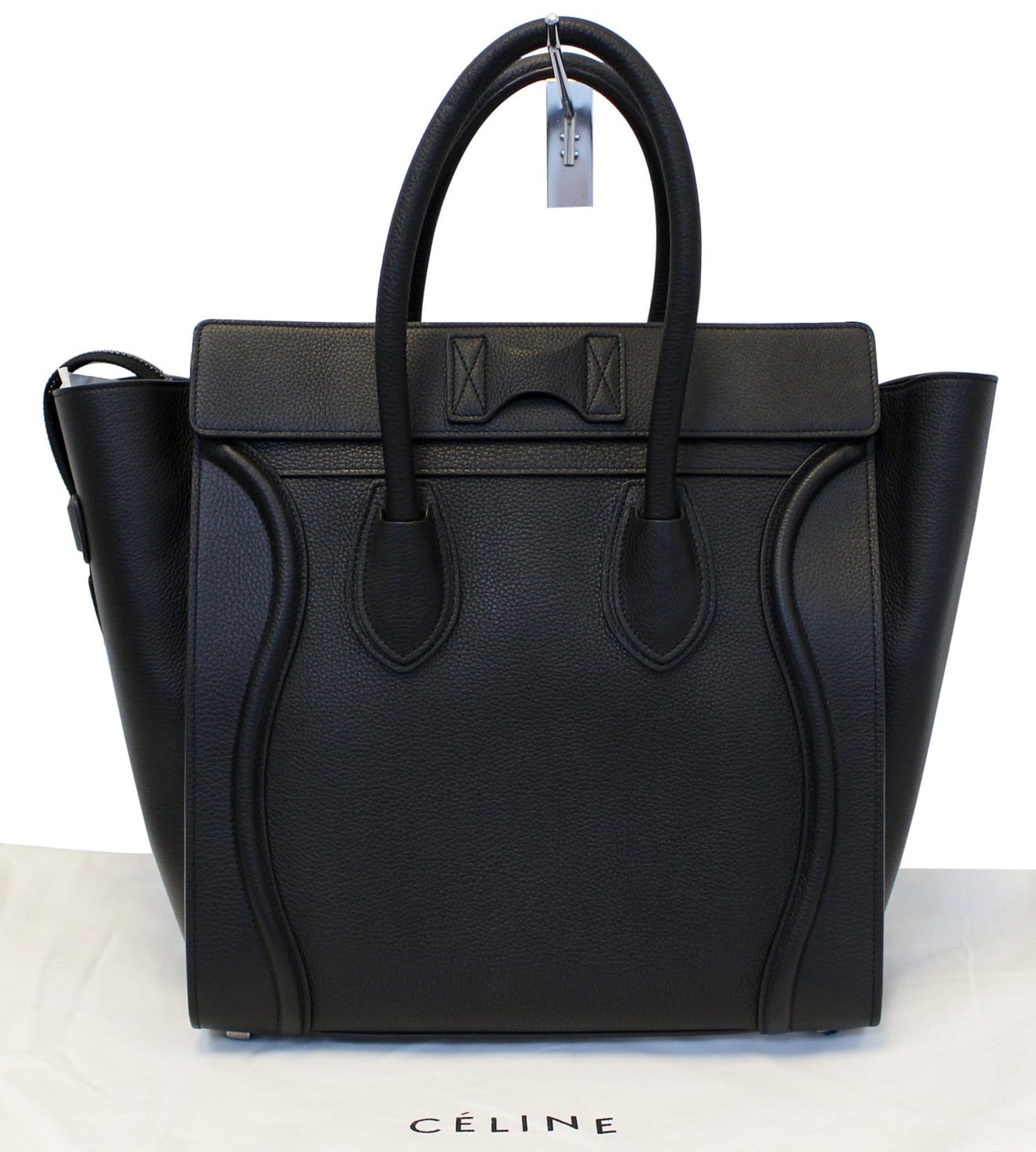 Drummed Luggage Tote Bag Leather Mini