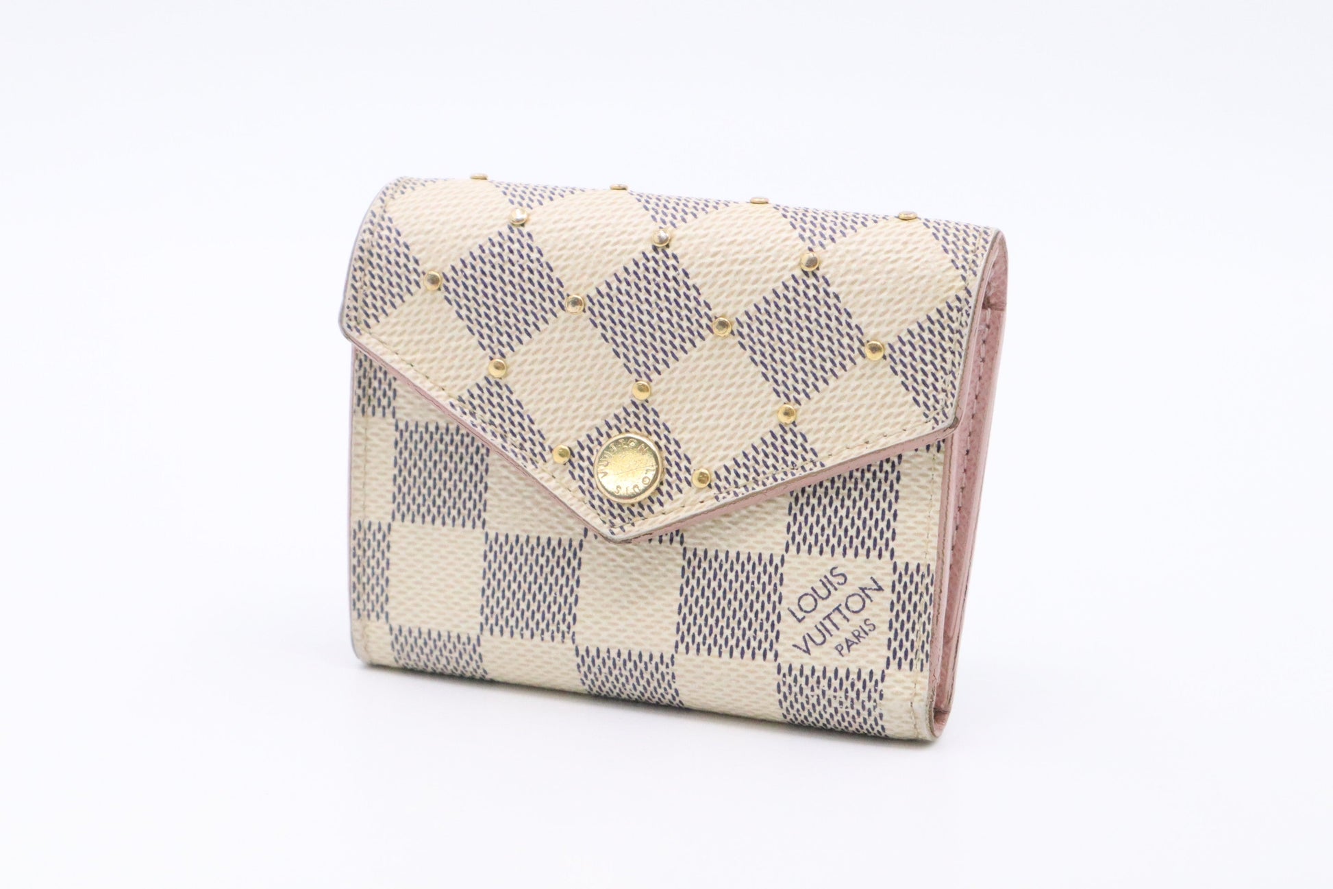 Louis Vuitton Studded Zoe Azur Canvas Damier Wallet Case