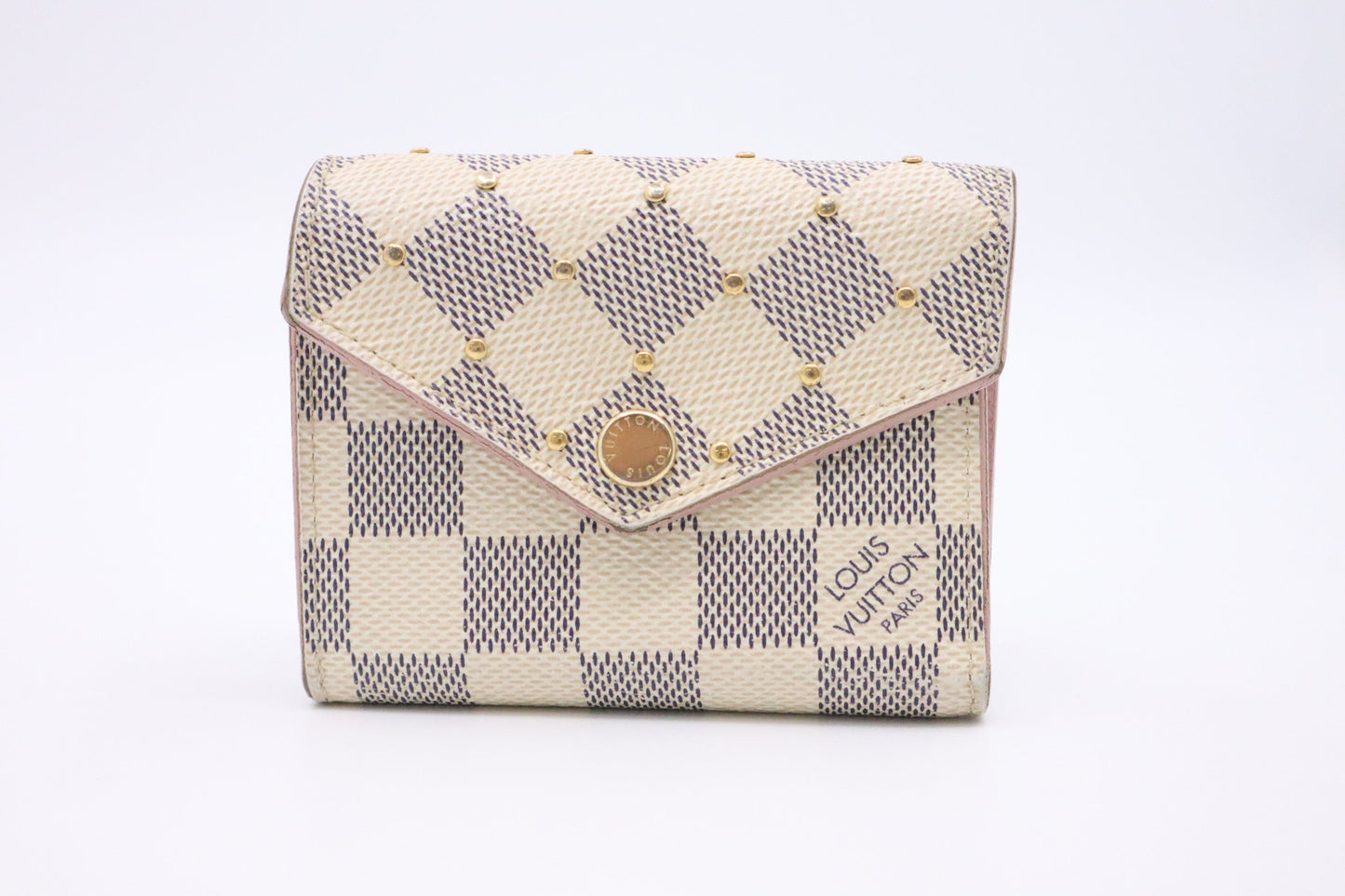 Louis Vuitton Studded Zoe Azur Canvas Damier Wallet Case