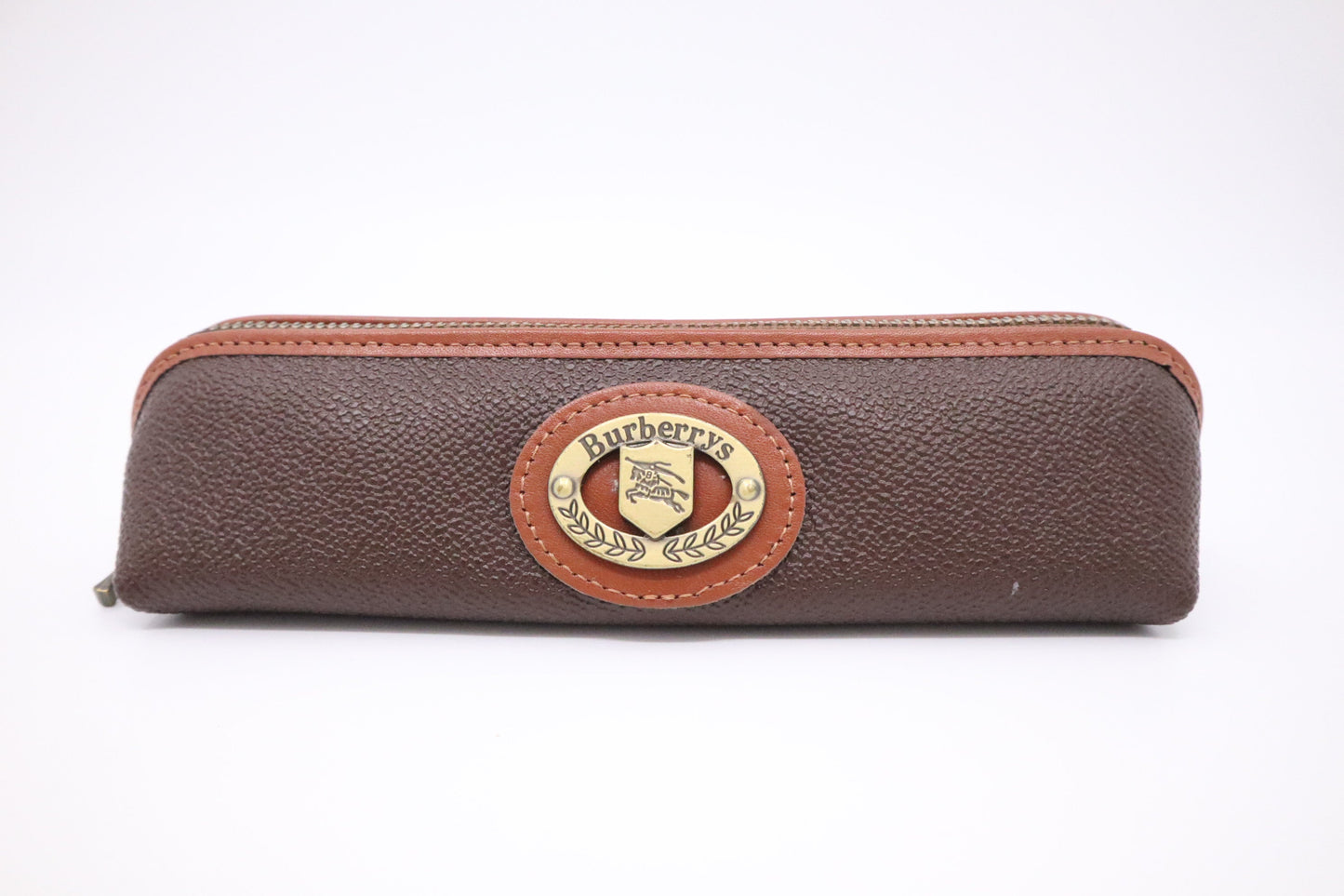 Burberry Pen Case In Handbag Leather Brown Travel Bag