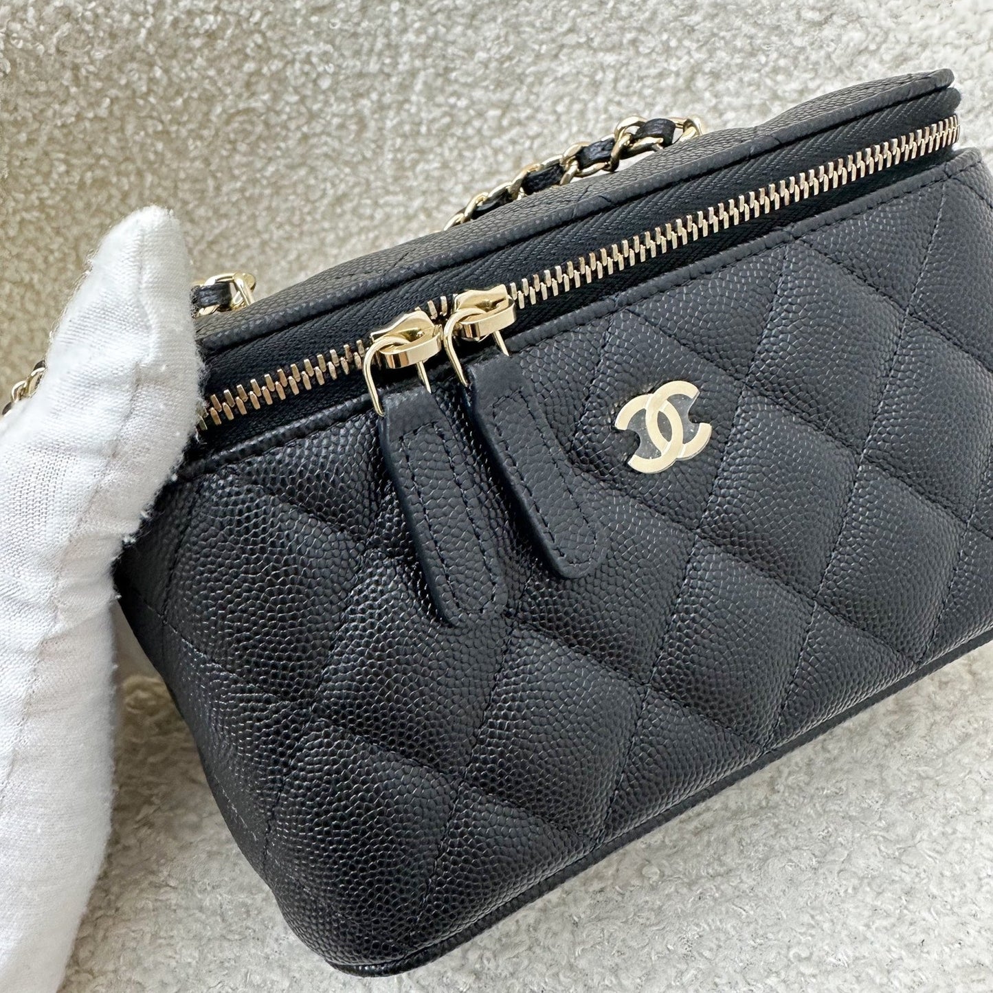 Chanel Classic Small Vanity in Black Caviar and Lghw (AP1341) Handbag