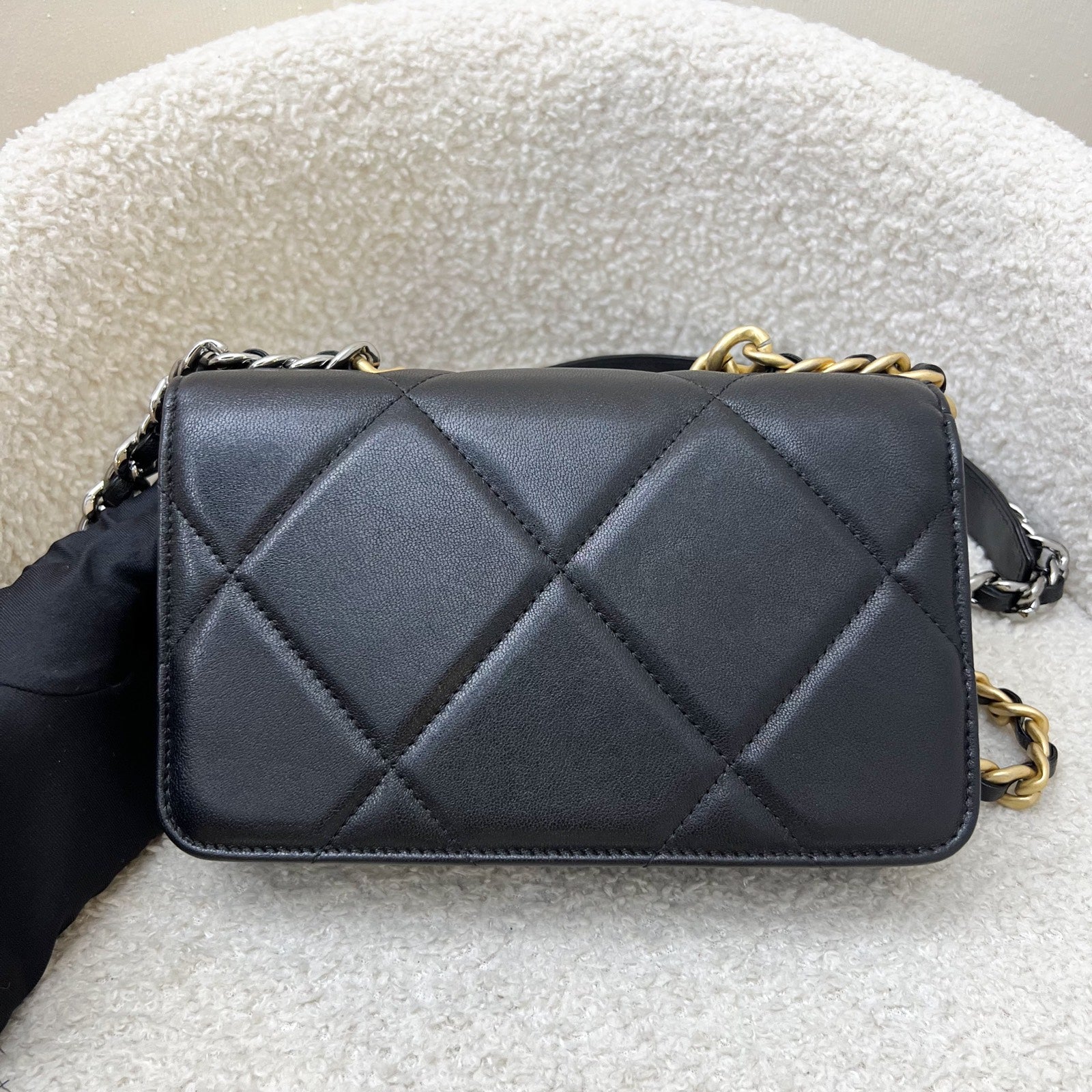 Chanel 19 Wallet on Chain WOC in Black Lambskin and 3 Tone Hw ( ) Handbag