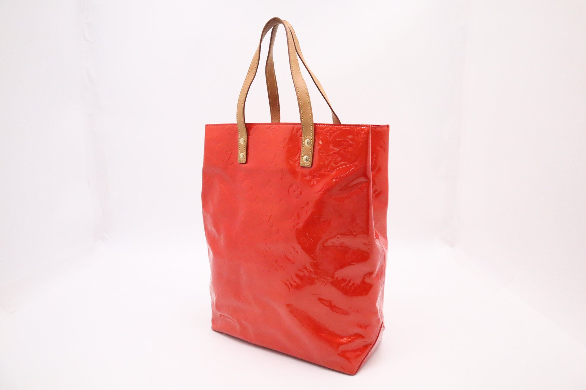 Louis Vuitton Reade Sunset Orange MM Leather Vernis Handbag
