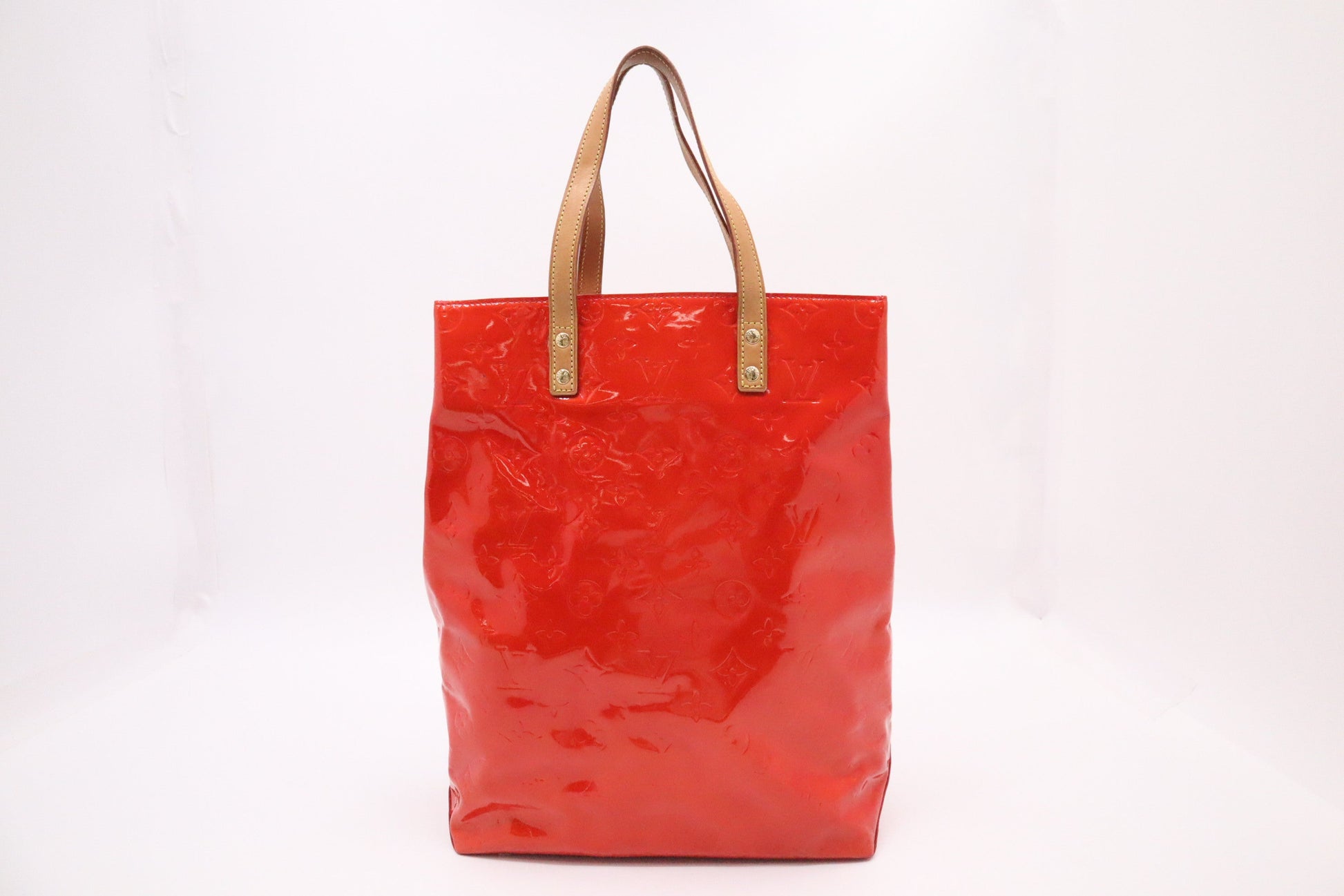 Louis Vuitton Reade Sunset Orange MM Leather Vernis Handbag