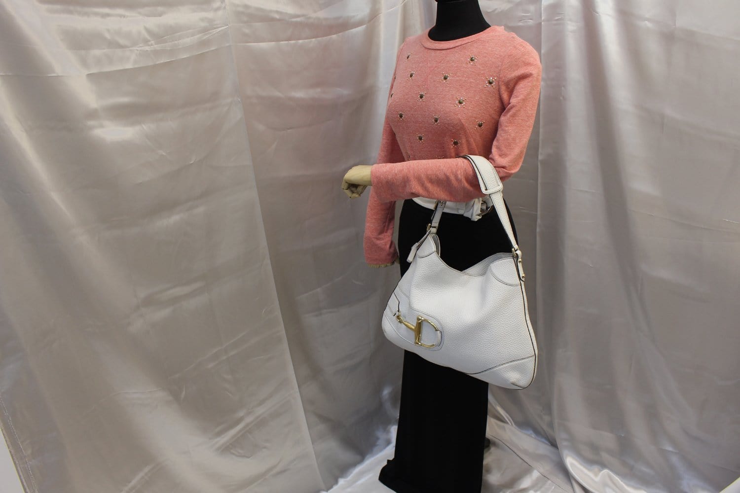 Gucci Saddle Shoulder Bag Leather White