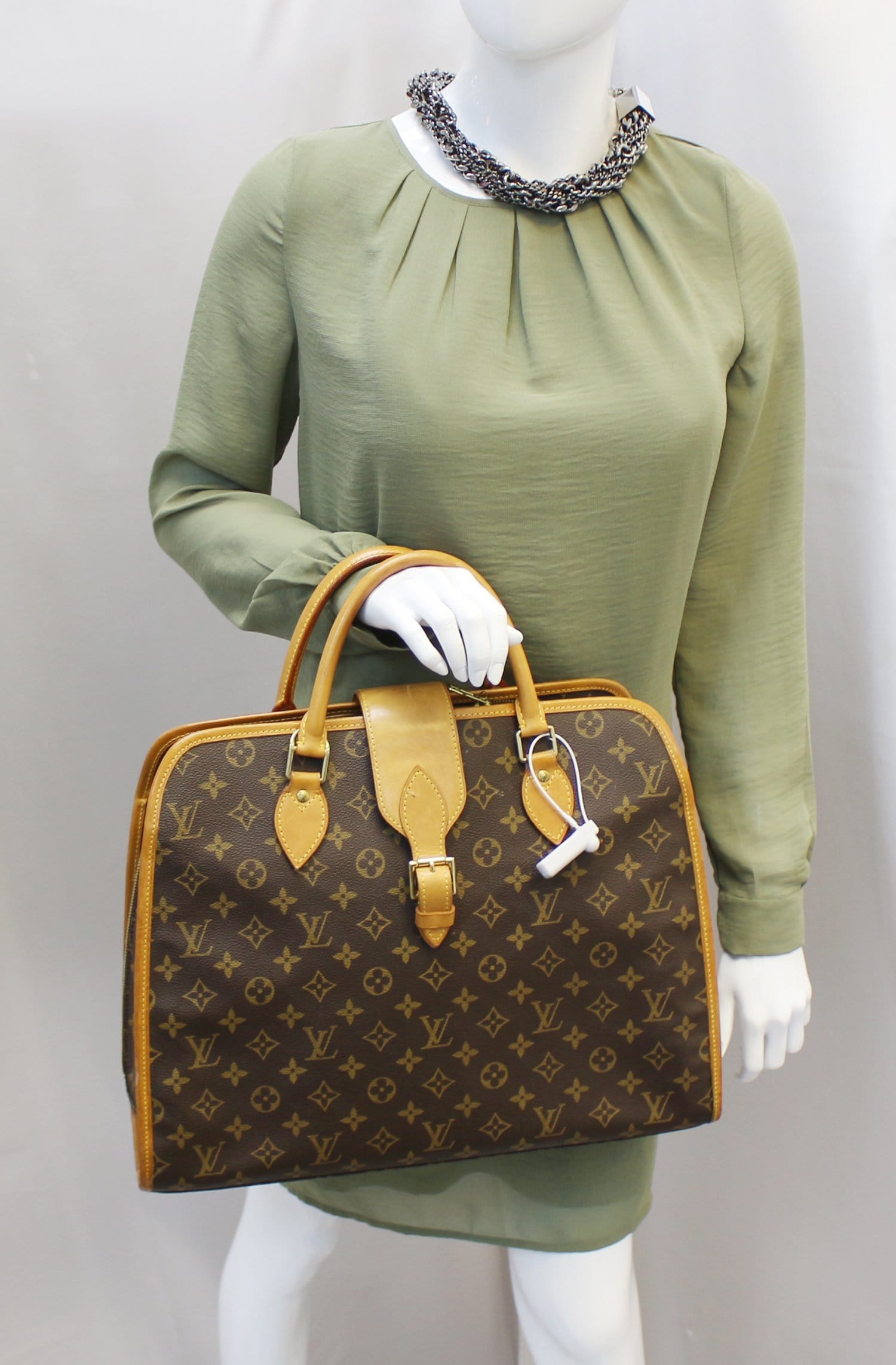 Louis Rivoli Briefcase Satchel Bag Canvas Monogram Travel Bag