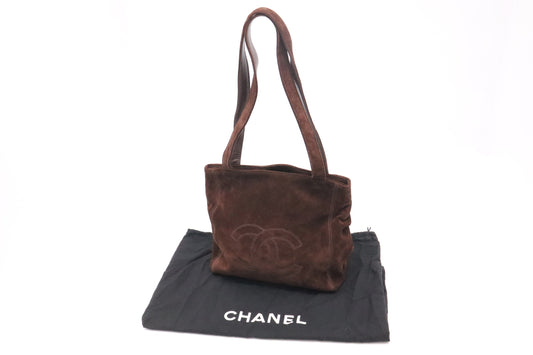 Chanel Suede Brown Leather Tote Bag