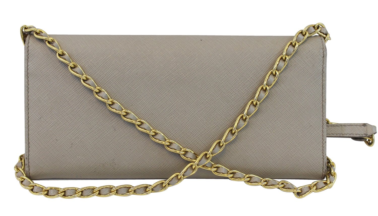 Prada Marmo Clutch Bag Leather Metal Saffiano
