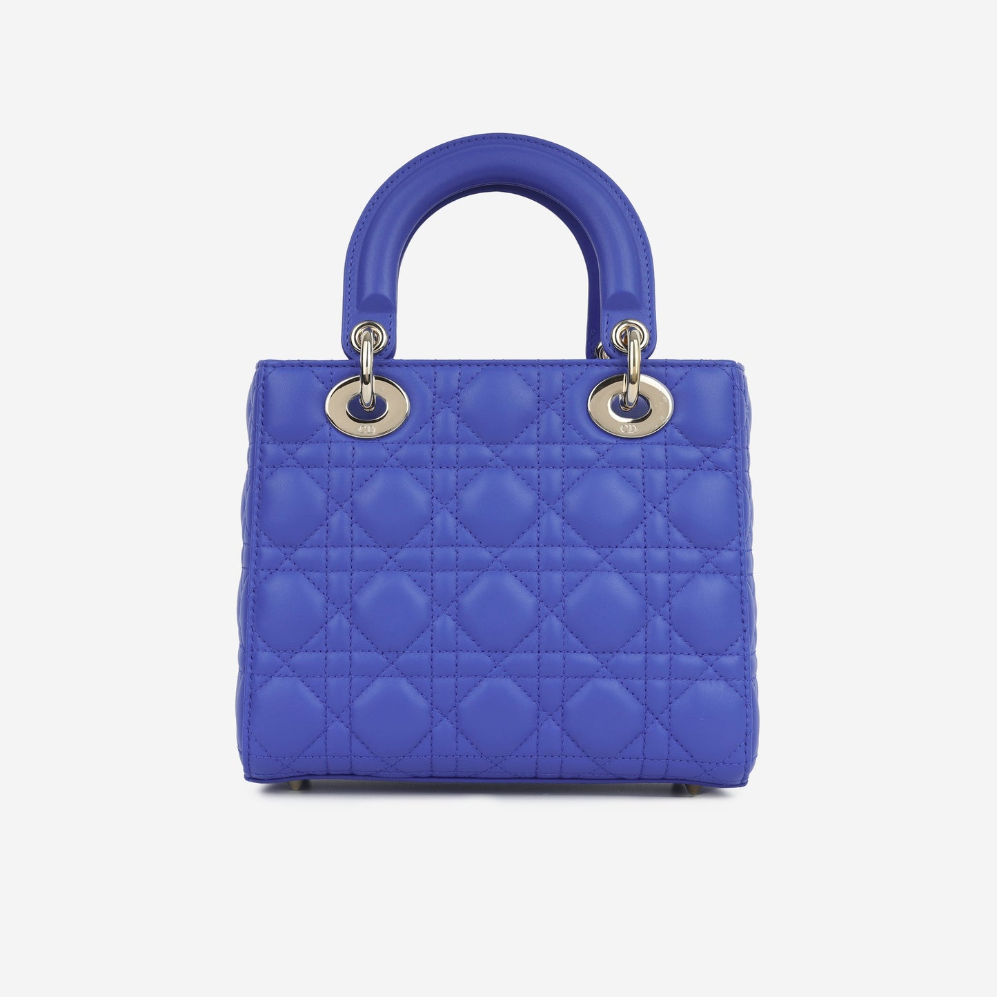 Dior Christian Lady Royal Tote Bag Blue Small