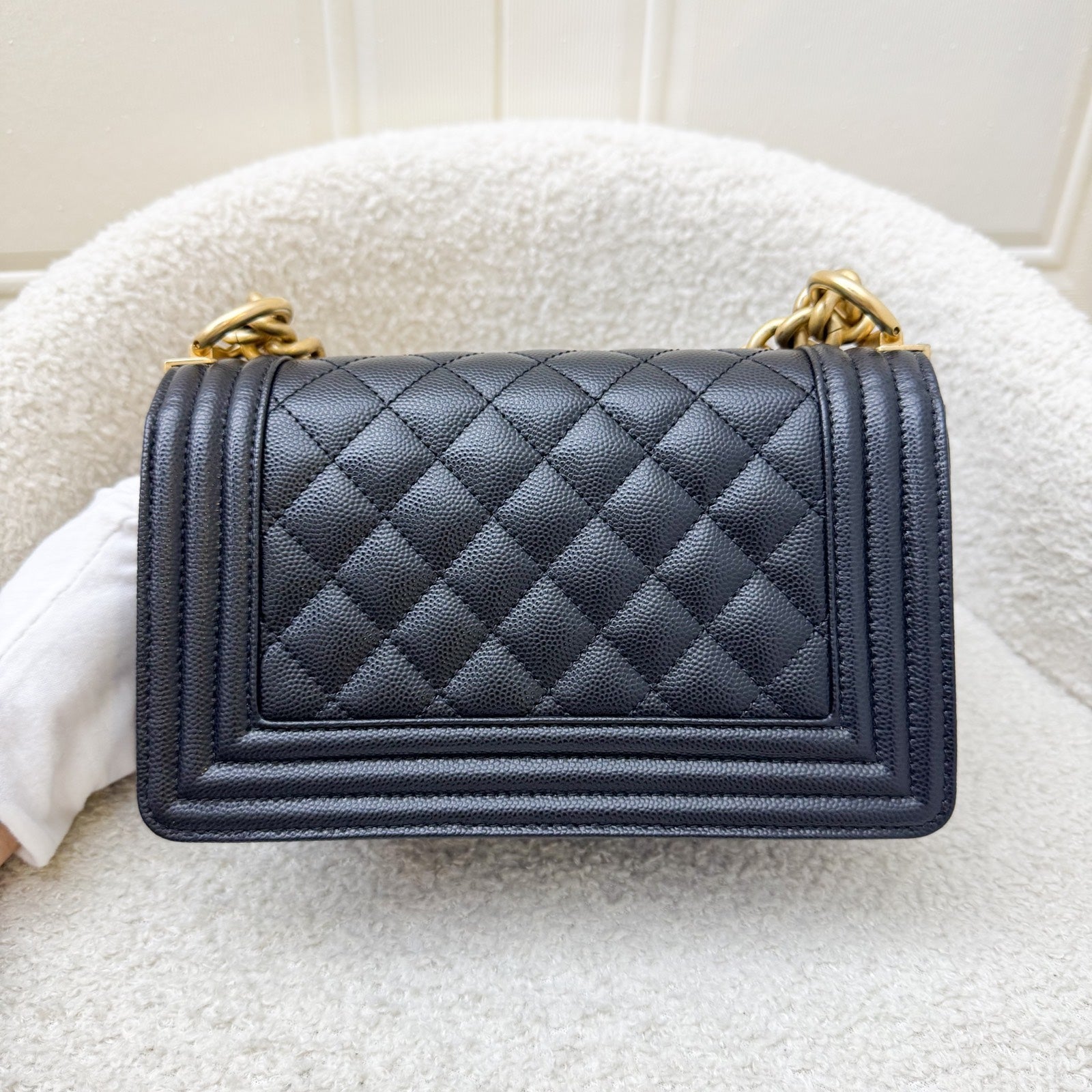 Chanel Small 20Cm Boy Flap In Black Caviar And Aghw ( ) Bag