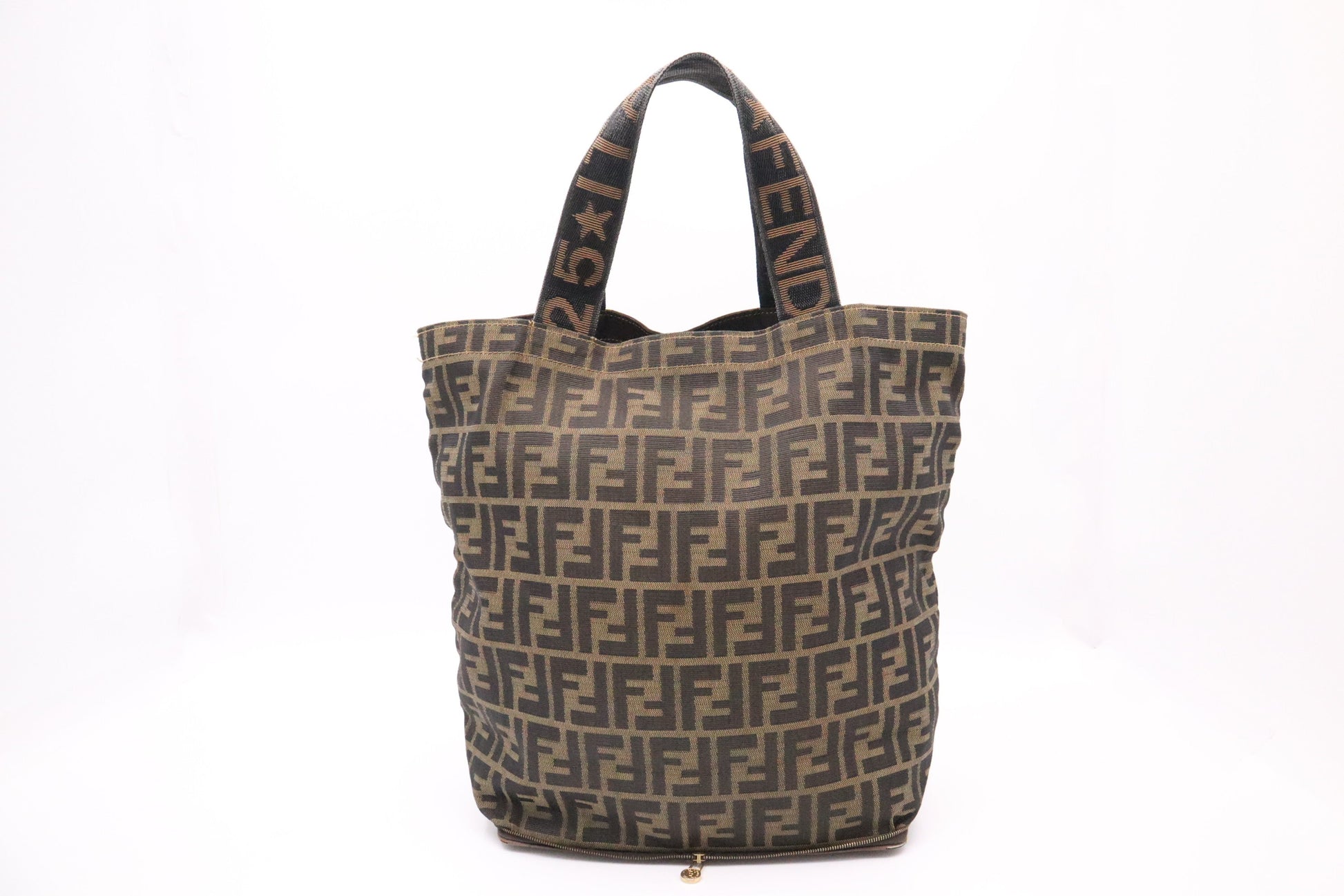 Fendi Folding Tote In Zucca Canvas Tote Bag