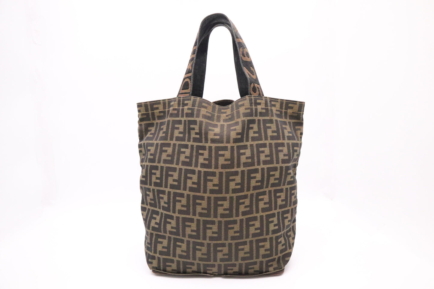 Fendi Folding Tote In Zucca Canvas Tote Bag