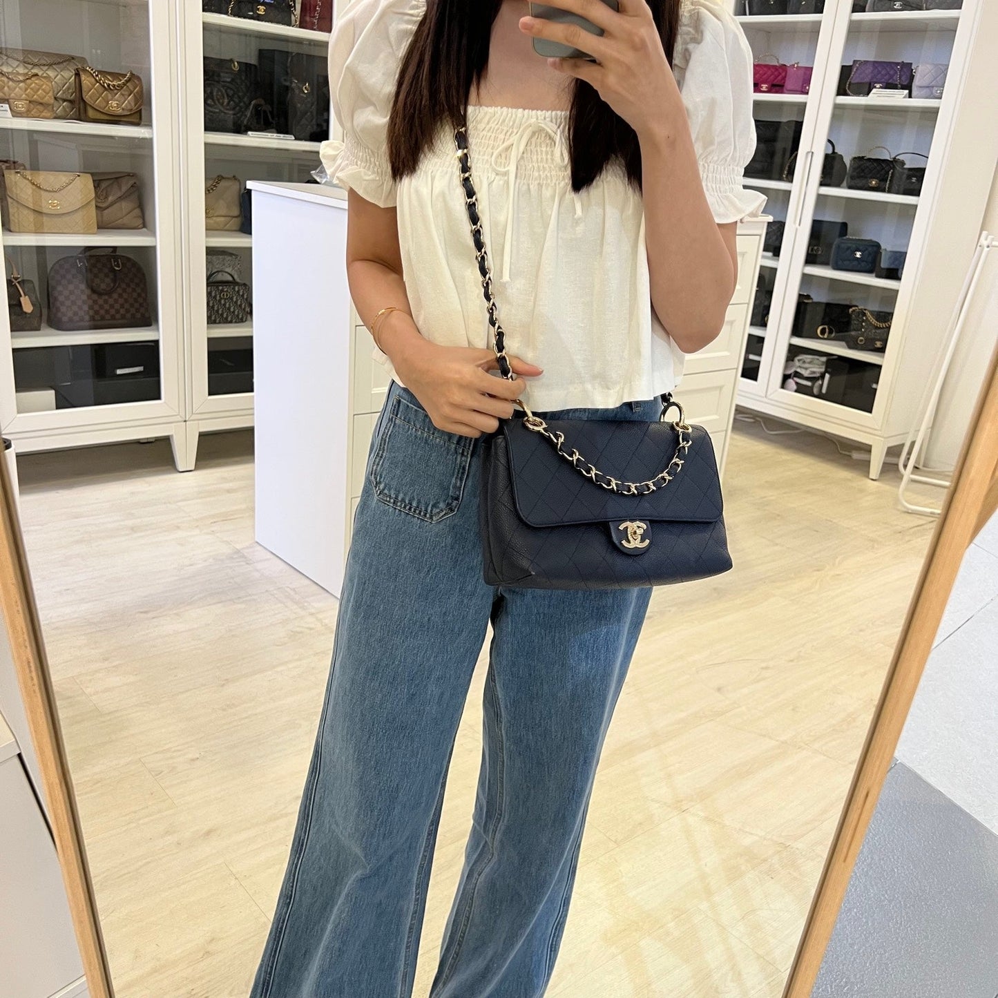 Chanel City Walk Flap In Navy Caviar Lghw ( ) Bag