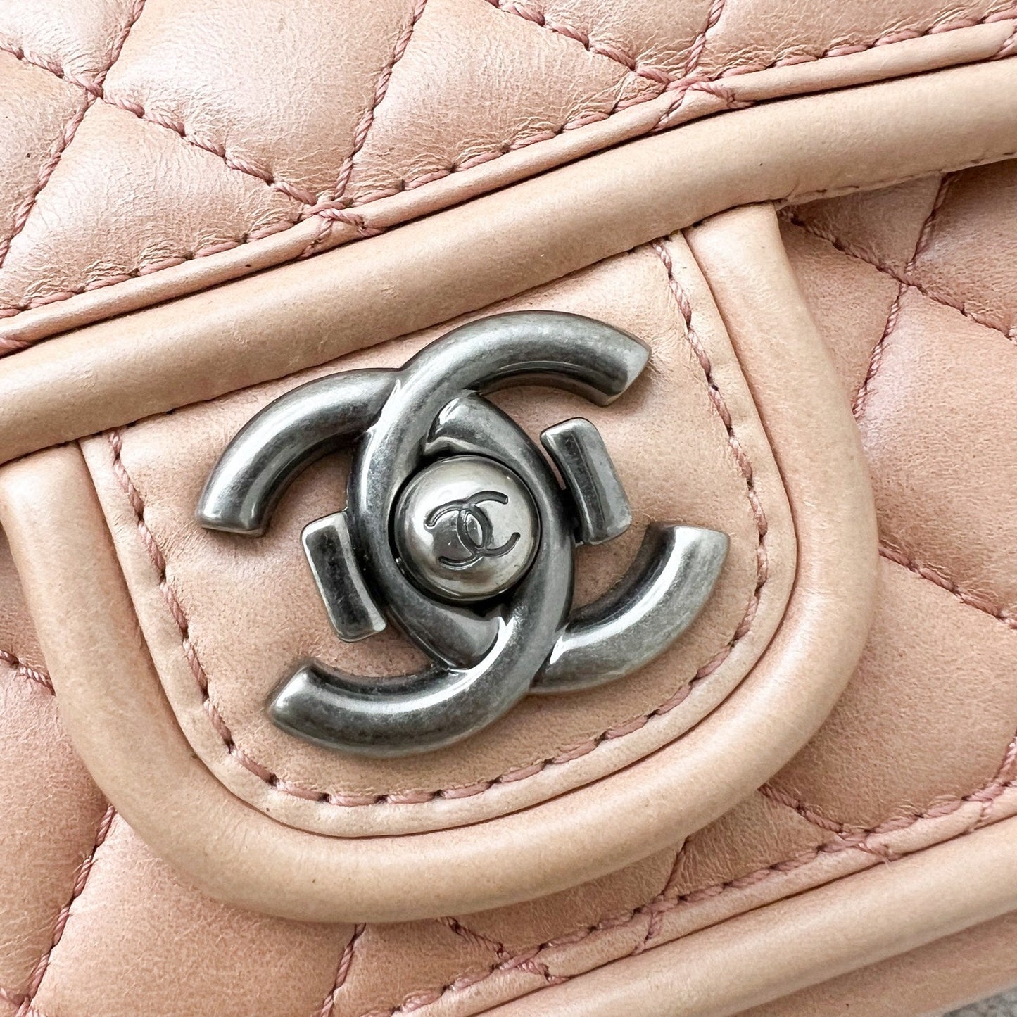 Chanel Seasonal Mini Flap Bag In Dark Beige Calfskin In Rhw