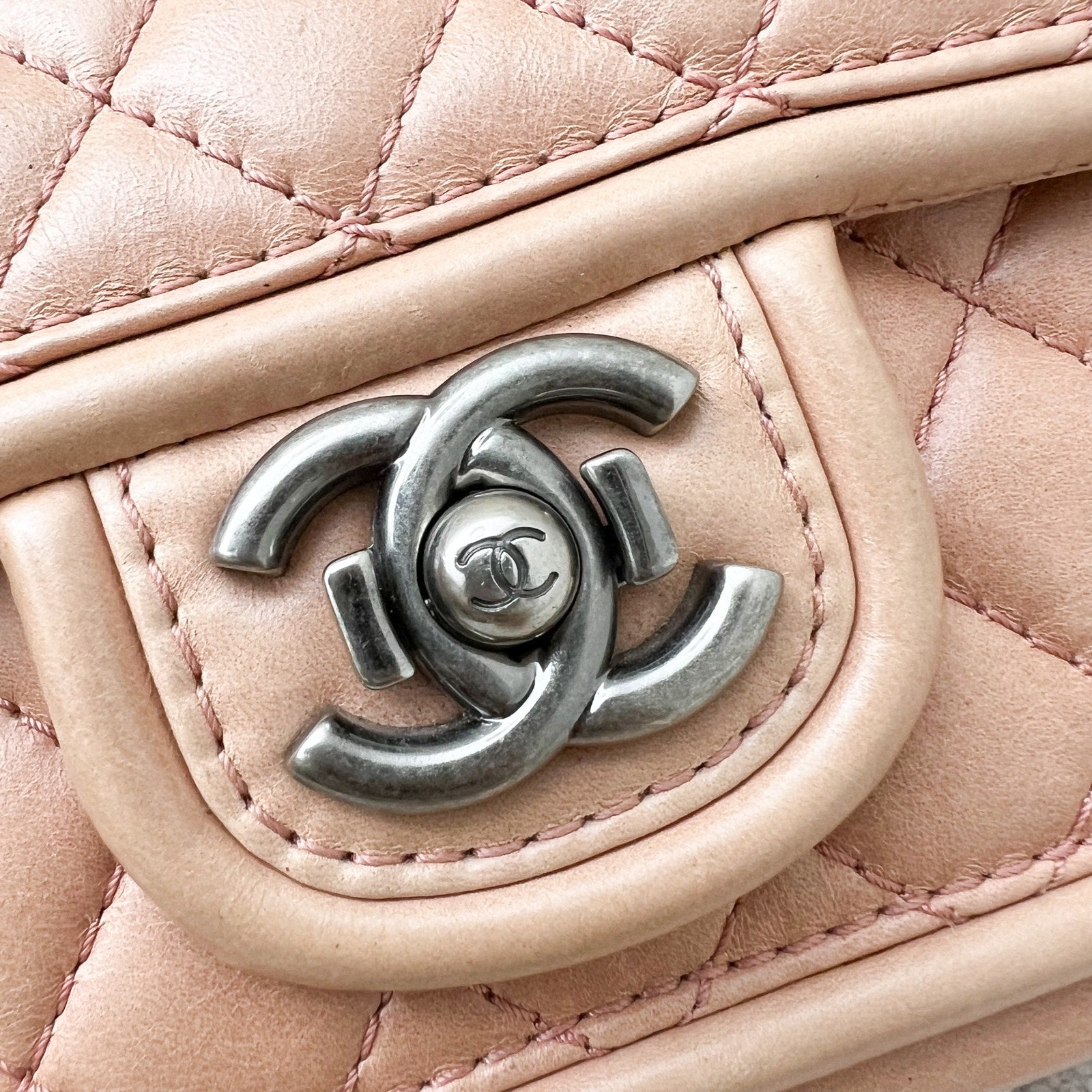 Chanel Seasonal Mini Flap Bag In Dark Beige Calfskin In Rhw