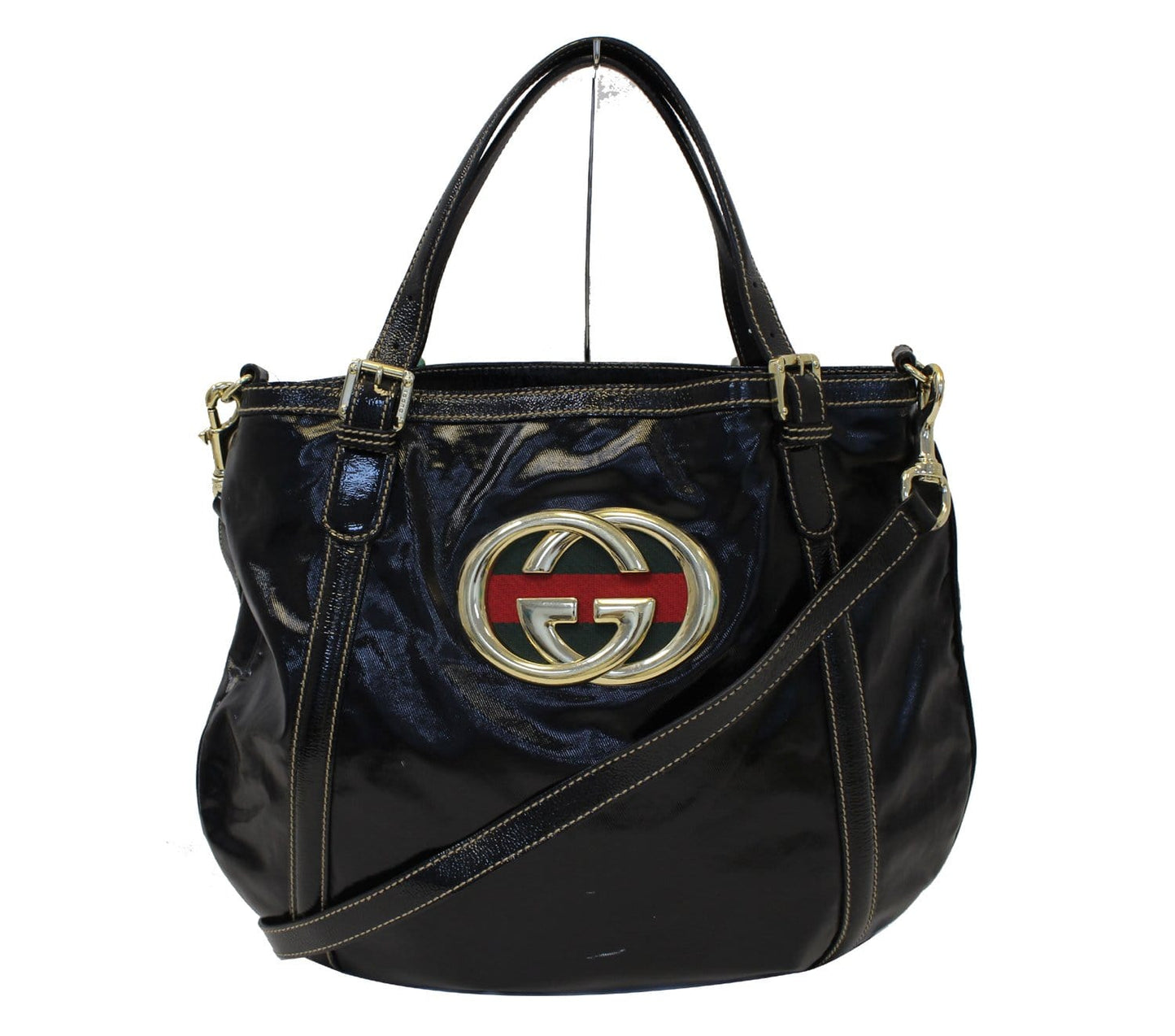 Gucci Britt Hobo Bag Leather Black Travel Bag