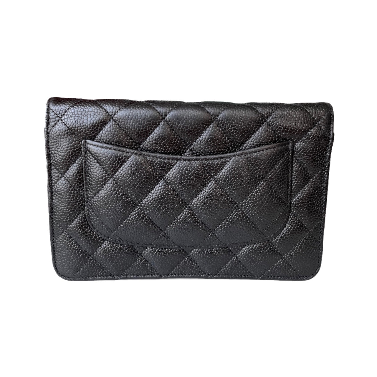 Chanel on WOC Caviar hardware Black Gold Leather Wallet Case Hardware 1