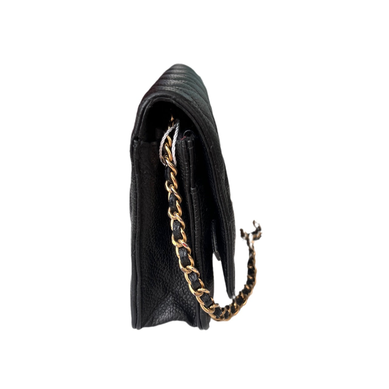 Chanel on WOC Caviar hardware Black Gold Leather Wallet Case Hardware 1