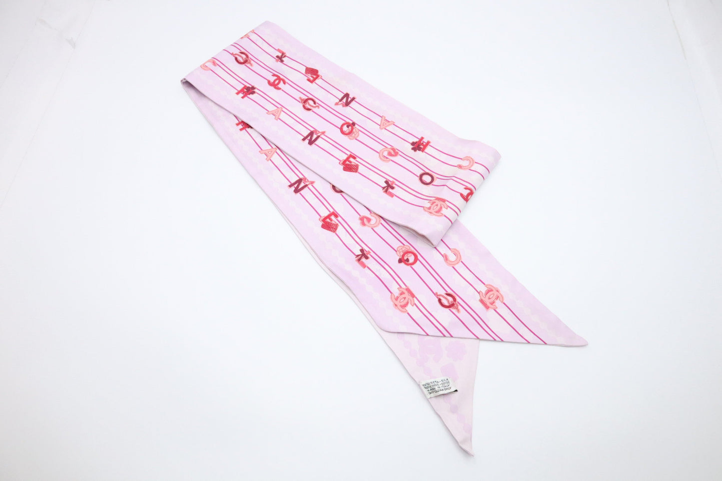 Chanel Scarf Purple Silk Pink