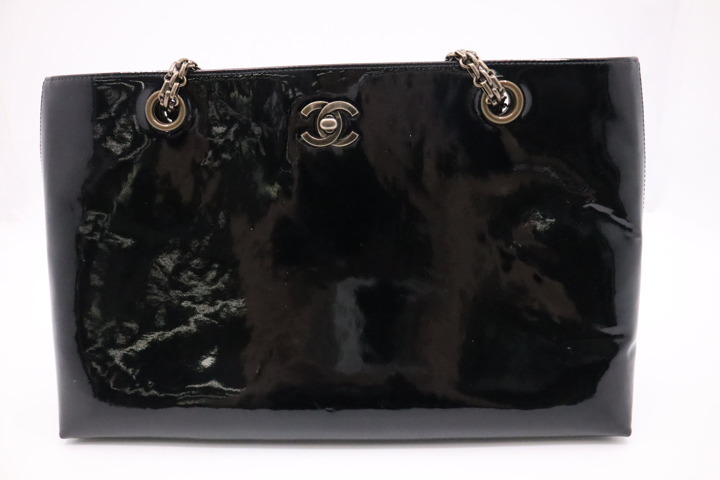 Chanel Patent Black Leather Shoulder Bag Leather 1