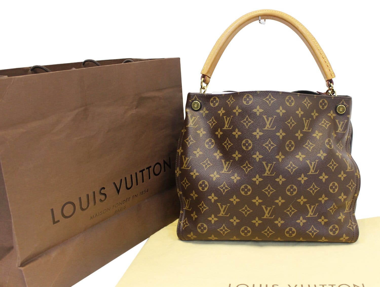 Louis Gaïa Satchel Bag Canvas Monogram Shoulder Bag