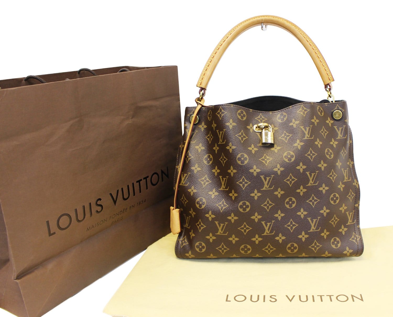 Louis Gaïa Satchel Bag Canvas Monogram Shoulder Bag