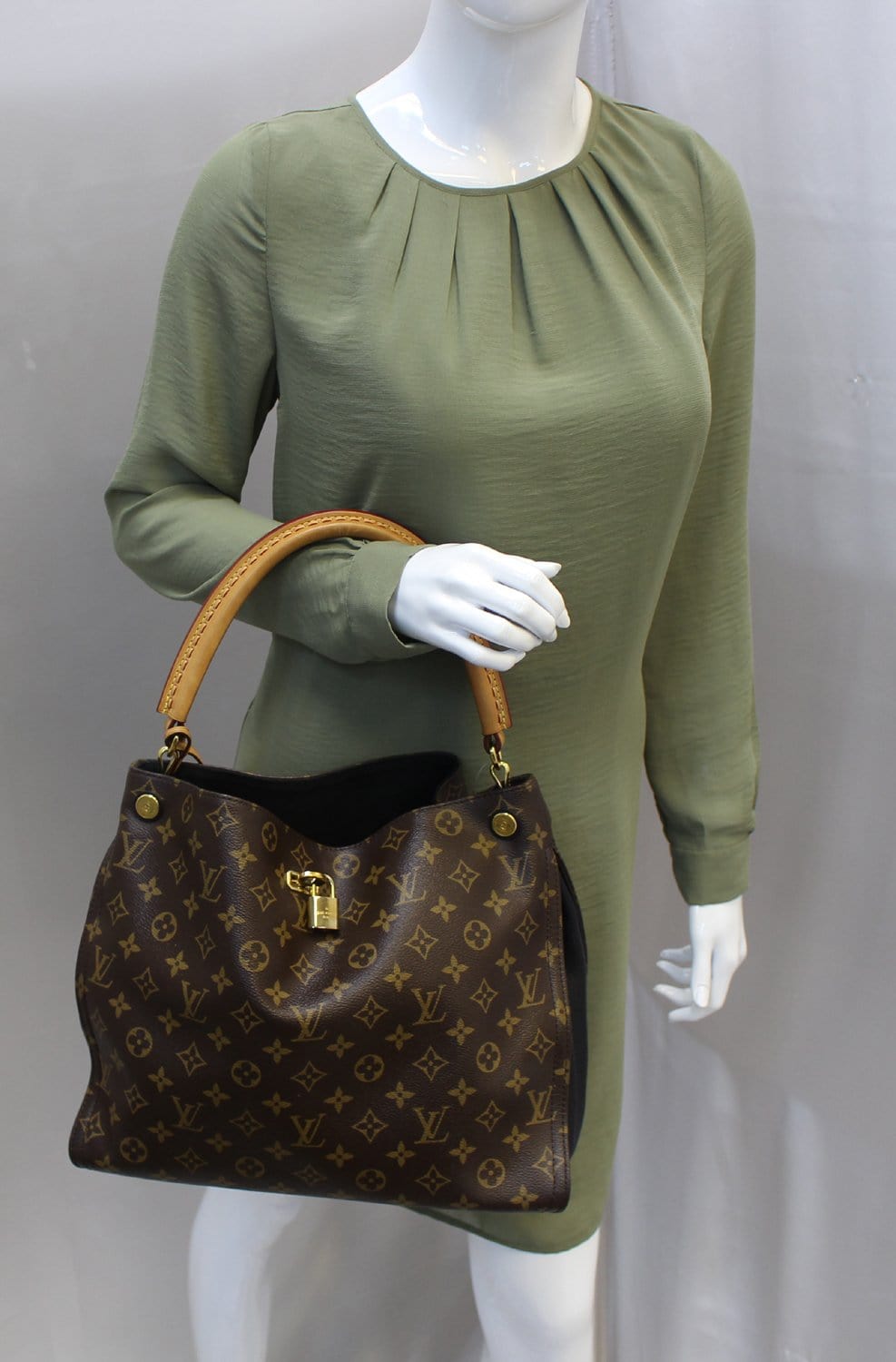 Louis Gaïa Satchel Bag Canvas Monogram Shoulder Bag