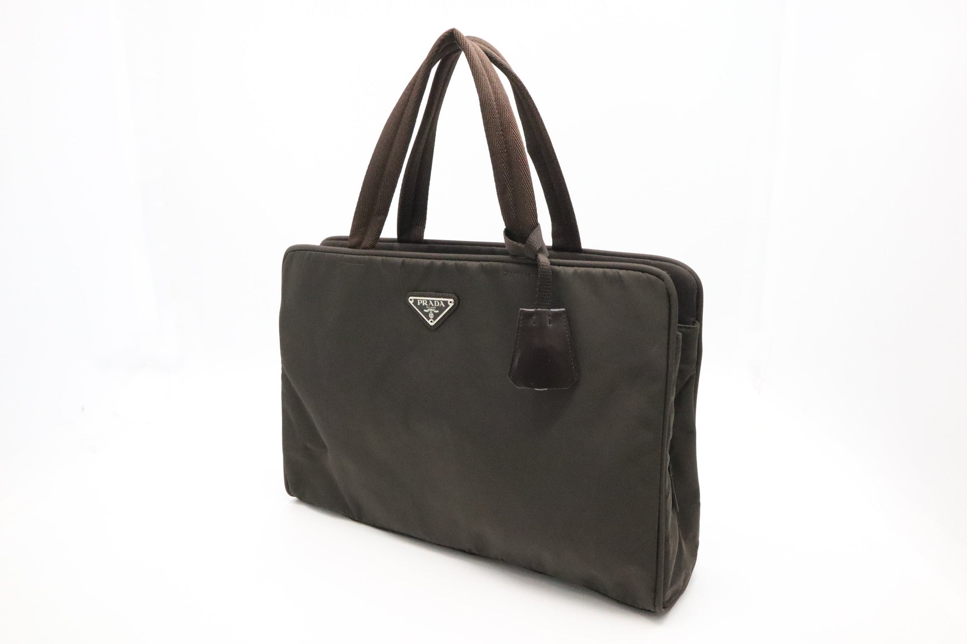 Prada Business Bag In Nylon Brown Travel Bag