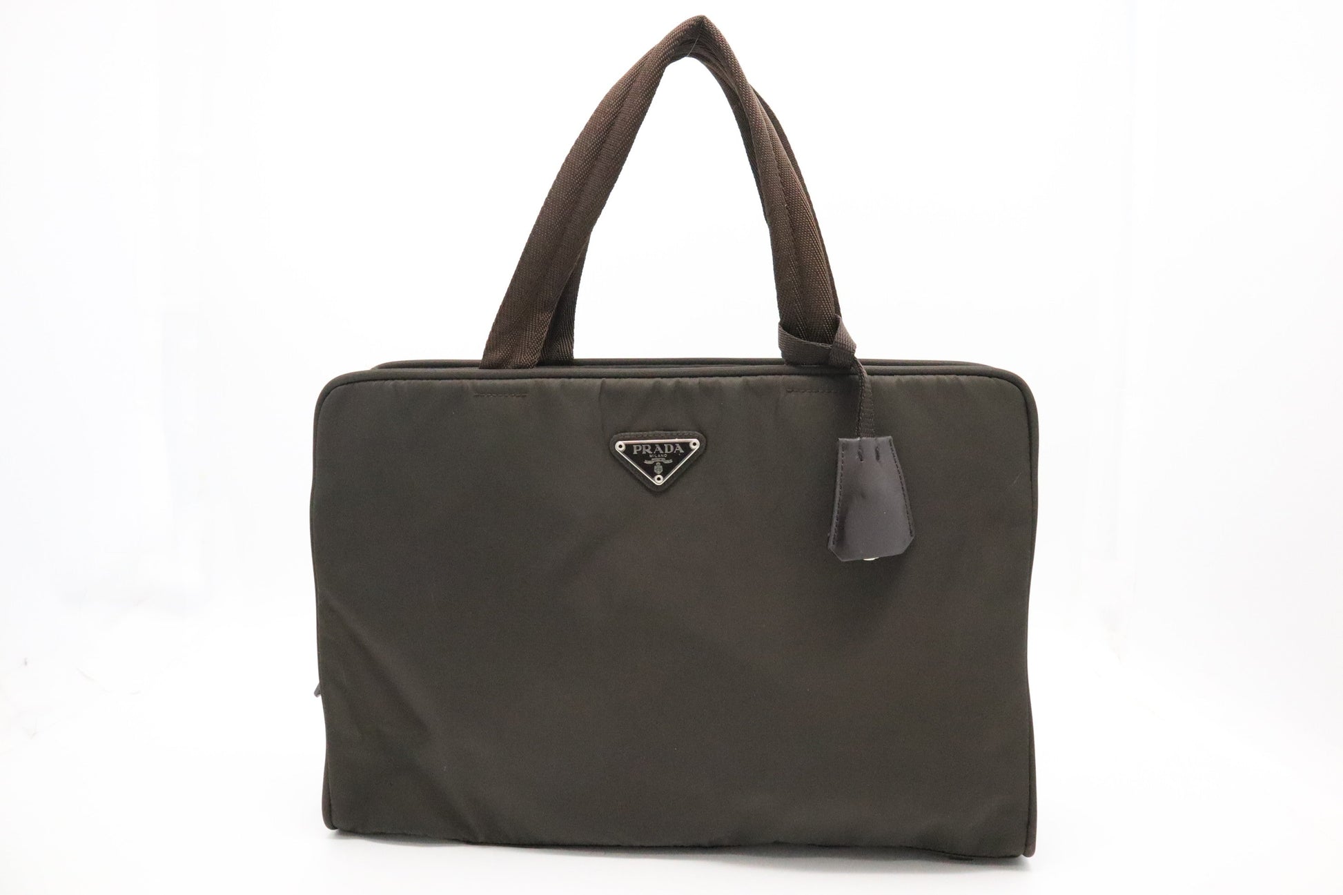 Prada Business Bag In Nylon Brown Travel Bag