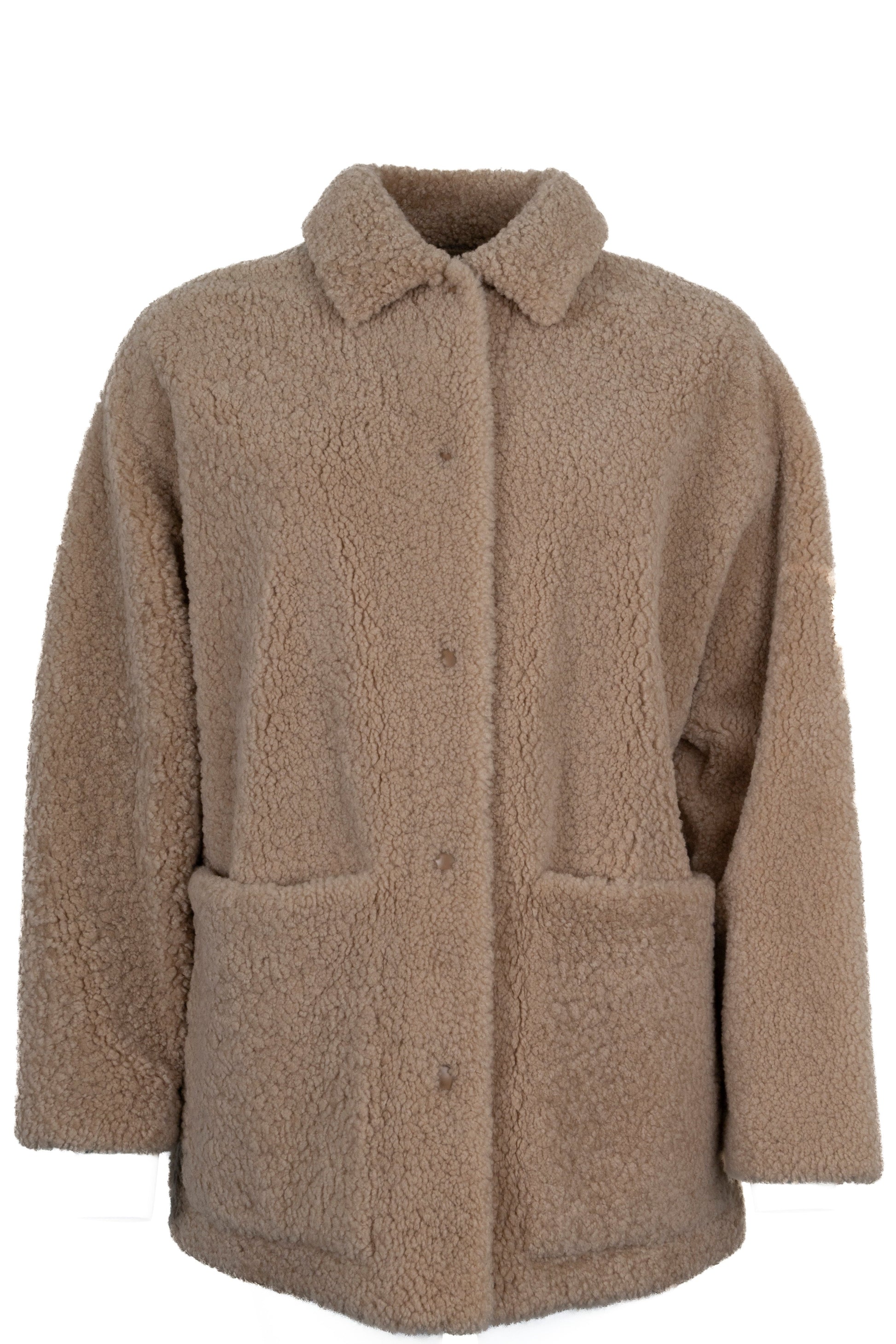 Prada Oversize Jacket Shearling Beige Handbag