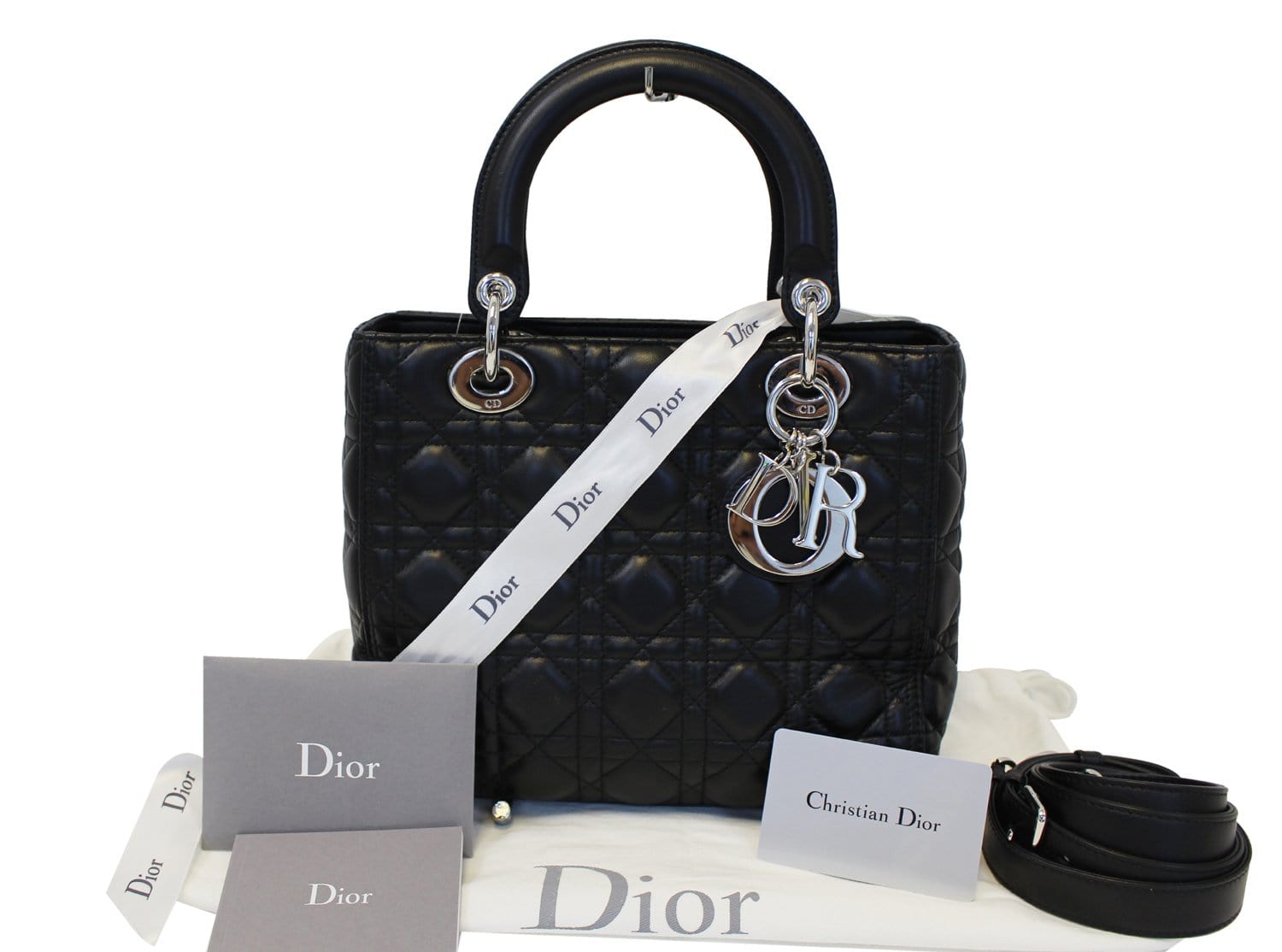 Dior Cannage Lady Bag Leather Quilted Travel Bag