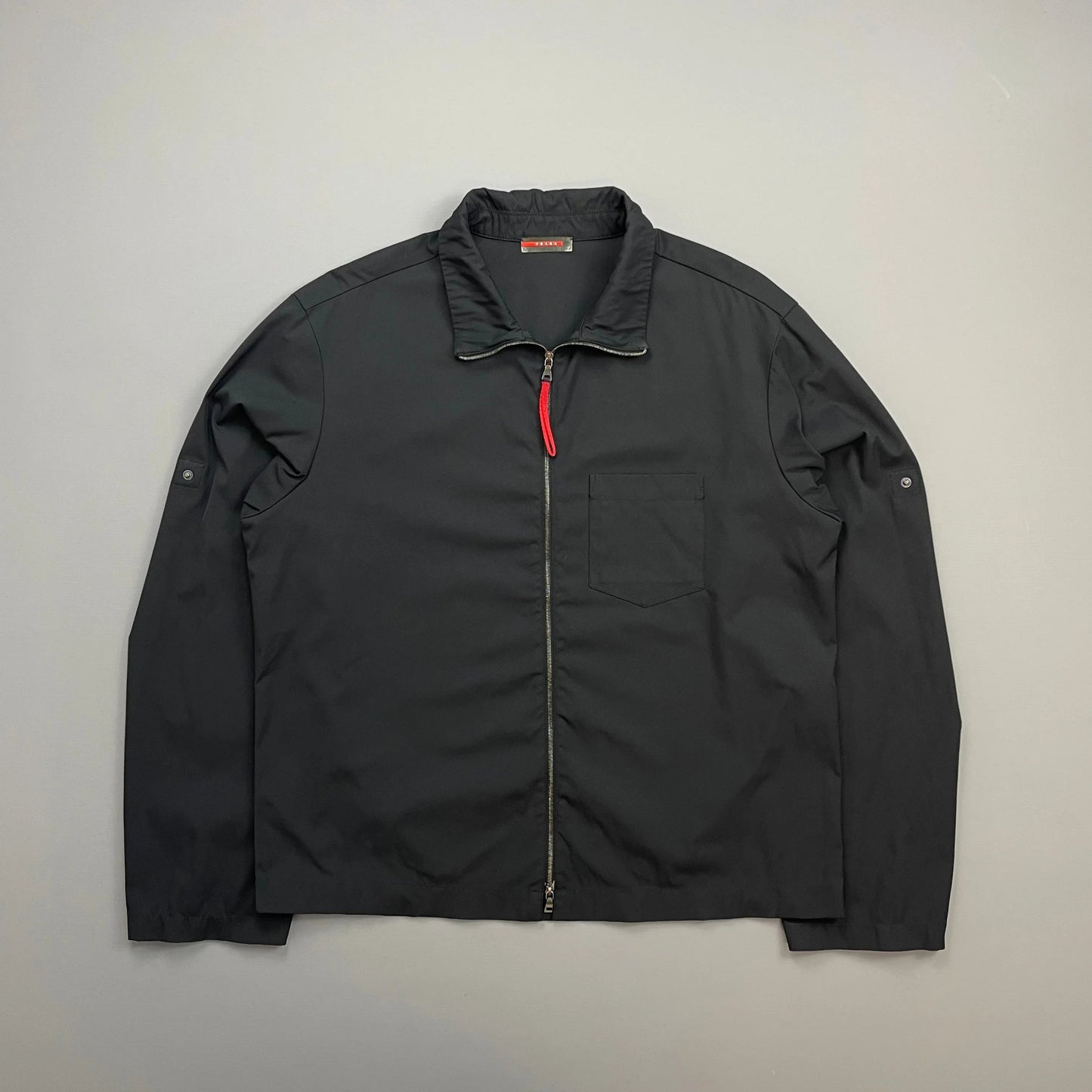 Prada Handbag Sport 00s Lightweight Adjustable Sleeve Overshirt Jacket Navy