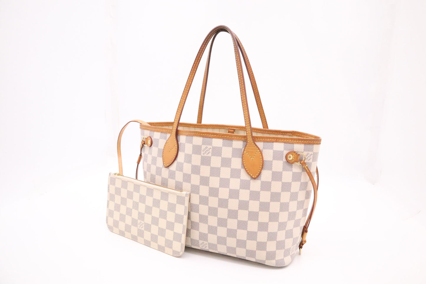 Louis Vuitton Neverfull PM Azur Damier Canvas Tote Bag