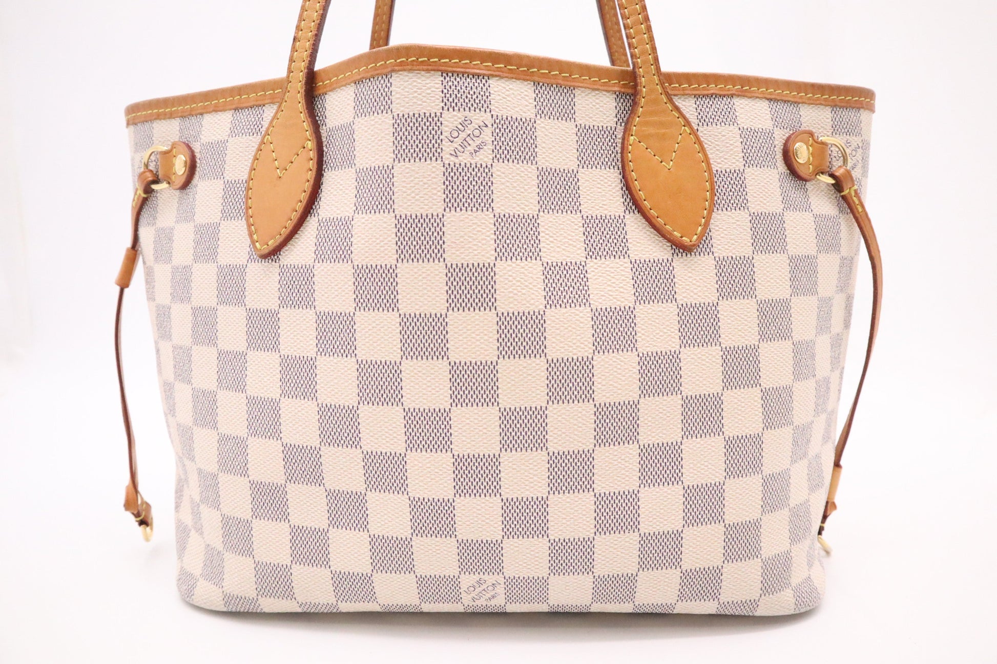 Louis Vuitton Neverfull PM Azur Damier Canvas Tote Bag